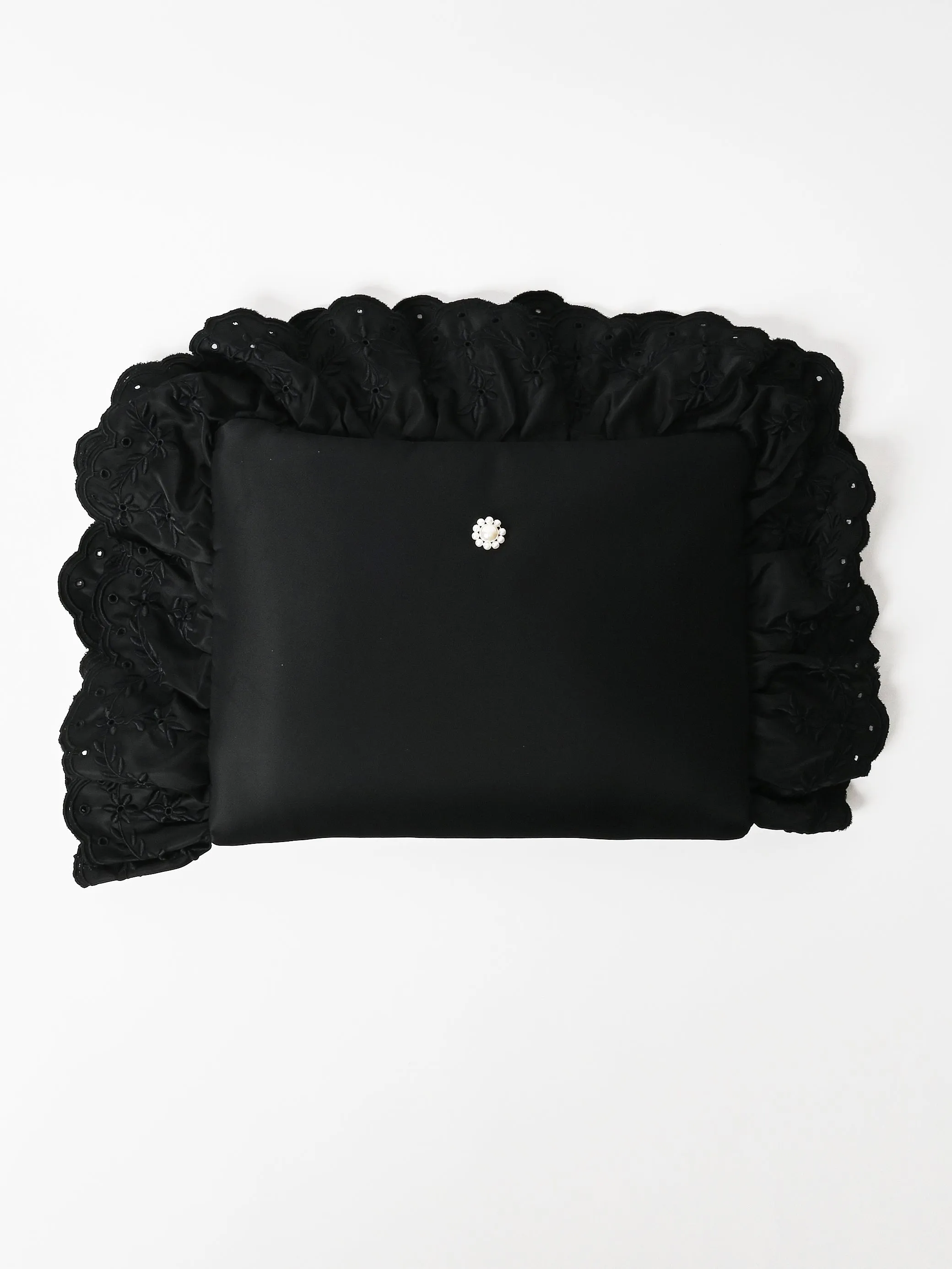 Black Pillowcase Clutch Bag W/Daisy sold by Frances May Houseline product image thumbnail 2