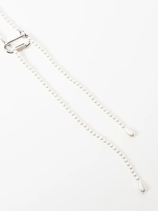 Pearl Fragment Carabiner Necklace made by Simone Rocha