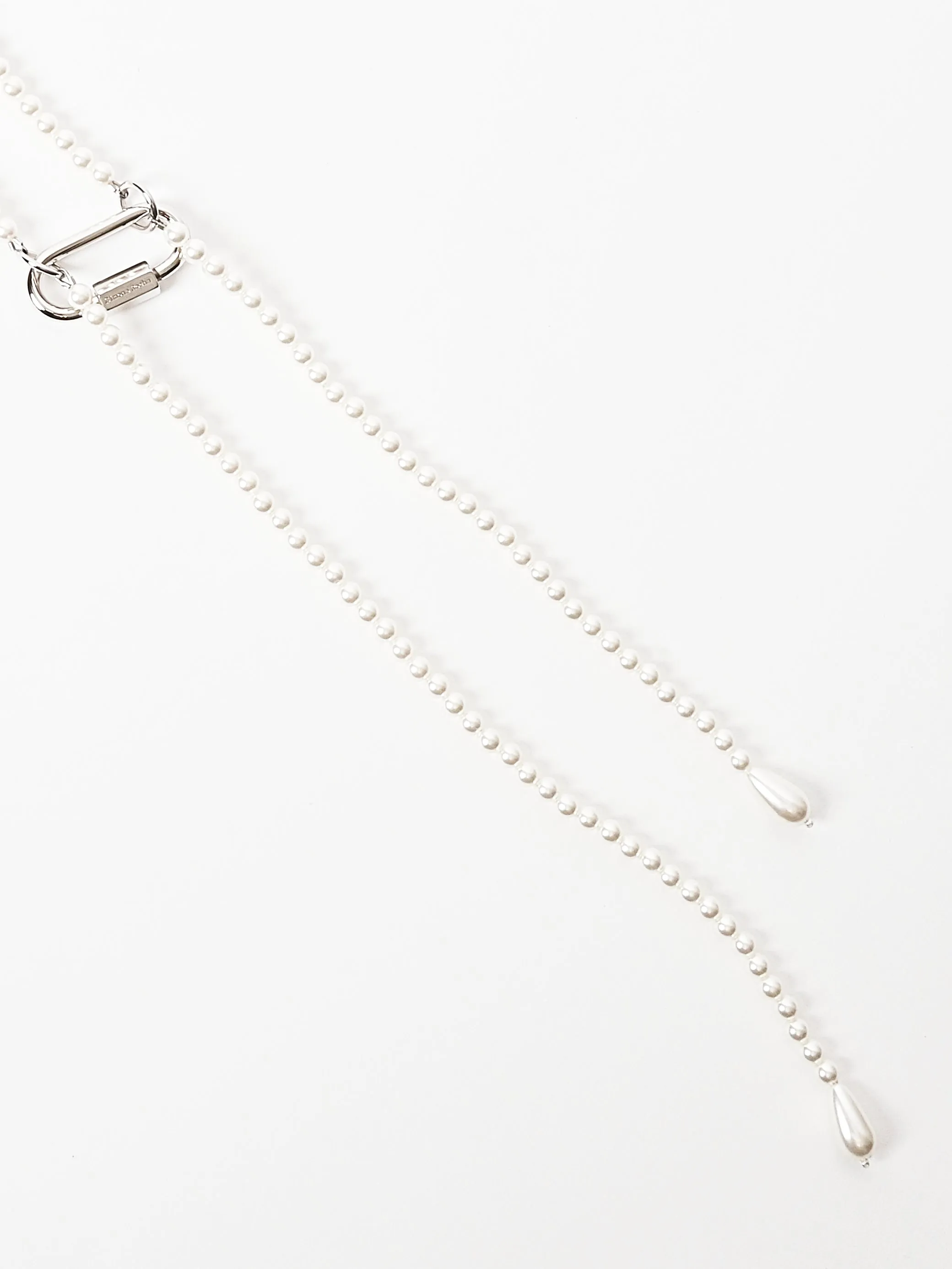 Pearl Fragment Carabiner Necklace sold by Frances May Houseline