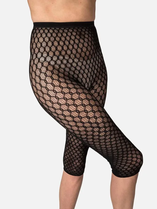Black Laura Net Capri made by SWEDISH STOCKINGS