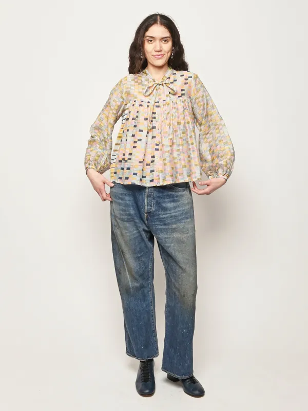 Block Print Chanderi Top made by INJIRI