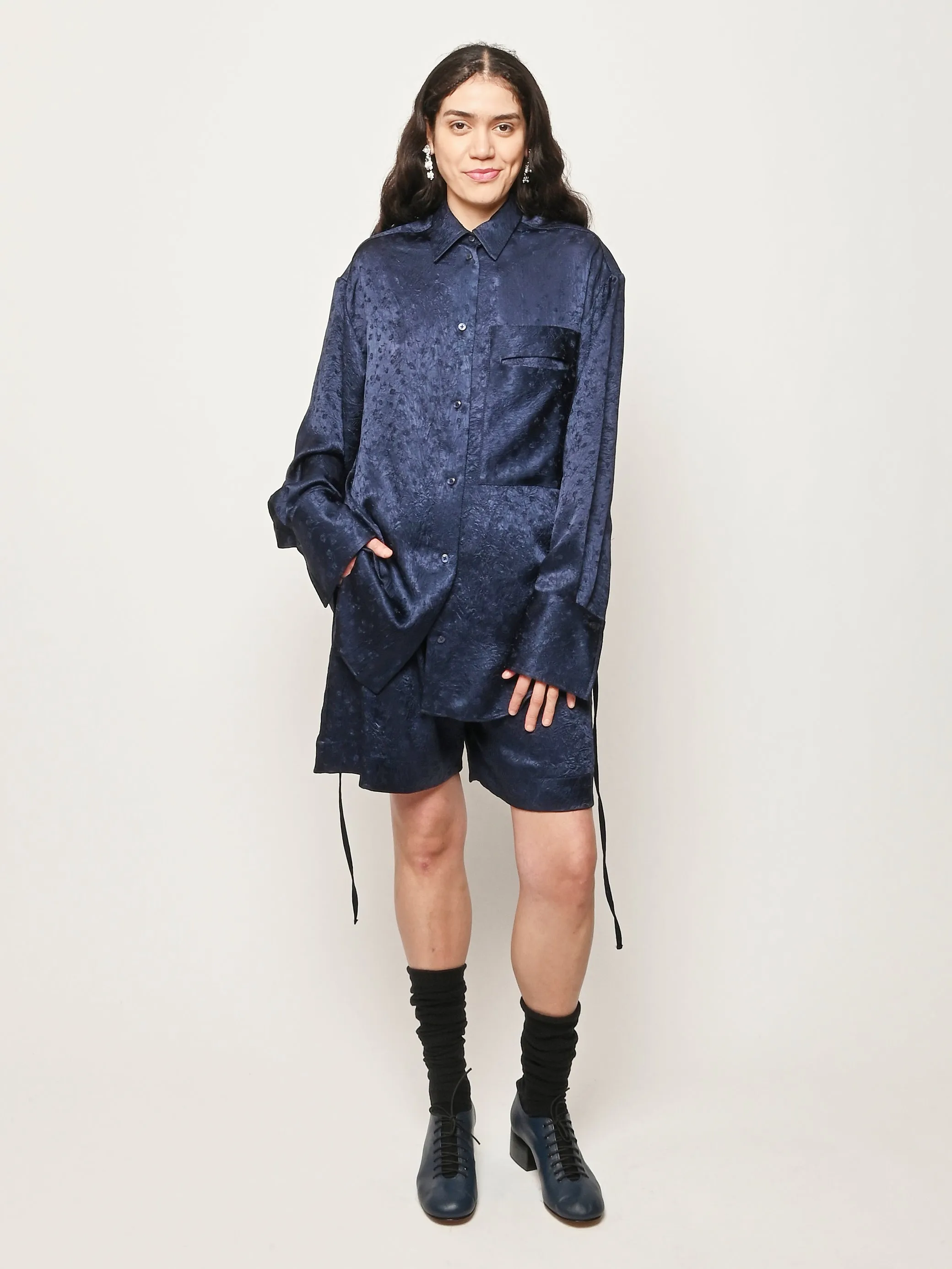 Ink Oversize Pocket Shirt w/ Ties sold by Frances May Houseline