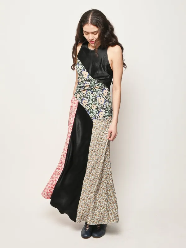 Black/Multi Combo Bias Maxi Dress made by NOMIA