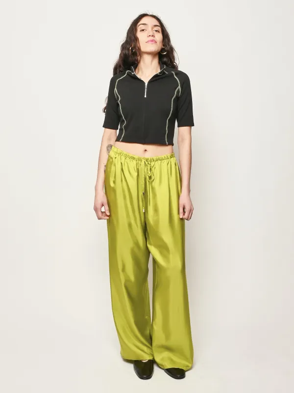 Chartreuse Drawstring Pant made by Comme Si
