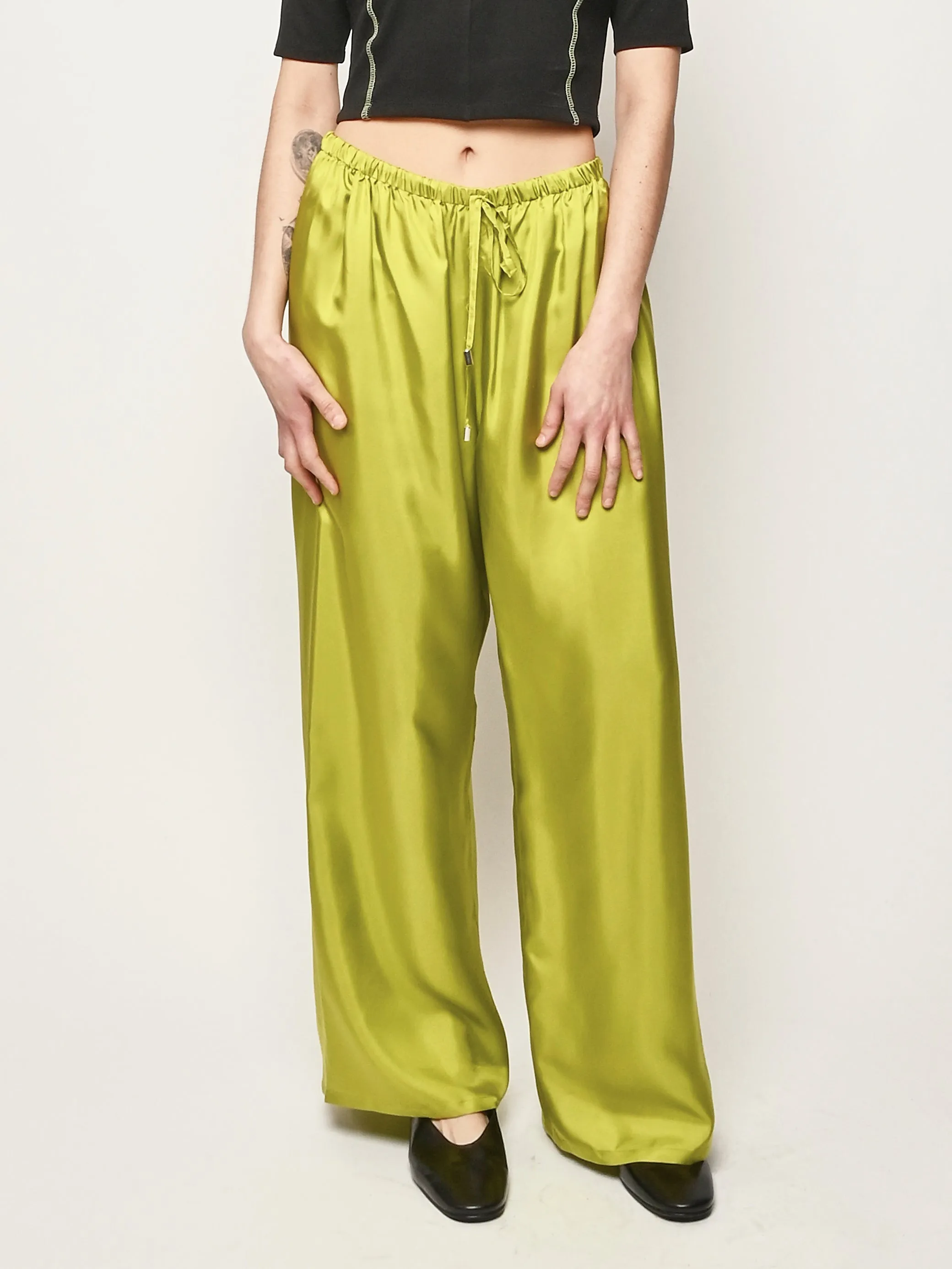 Chartreuse Drawstring Pant sold by Frances May Houseline product image thumbnail 2