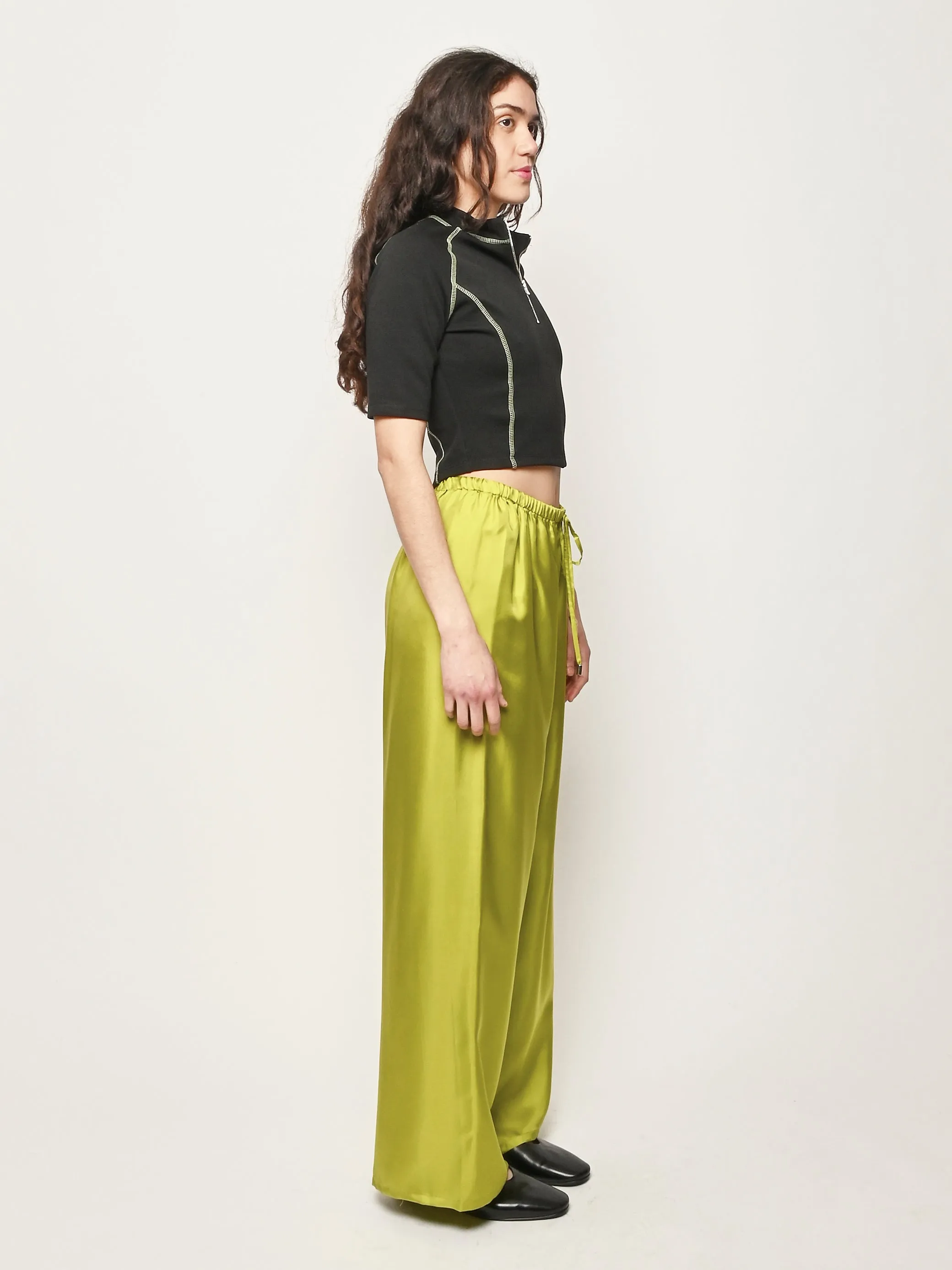 Chartreuse Drawstring Pant sold by Frances May Houseline product image thumbnail 4