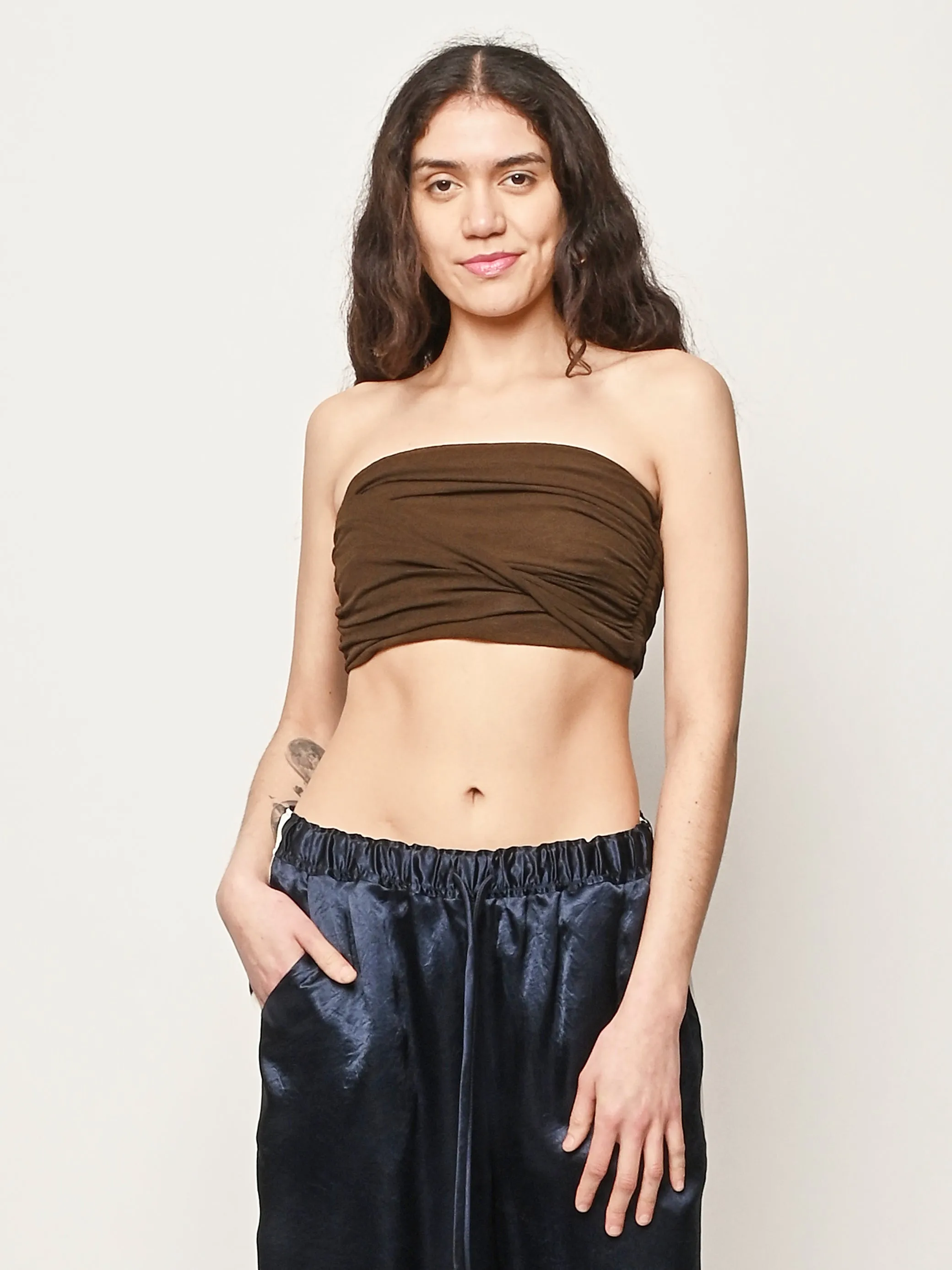 Demitasse Marl Mesh Draped Bandeau Top sold by Frances May Houseline product image thumbnail 2