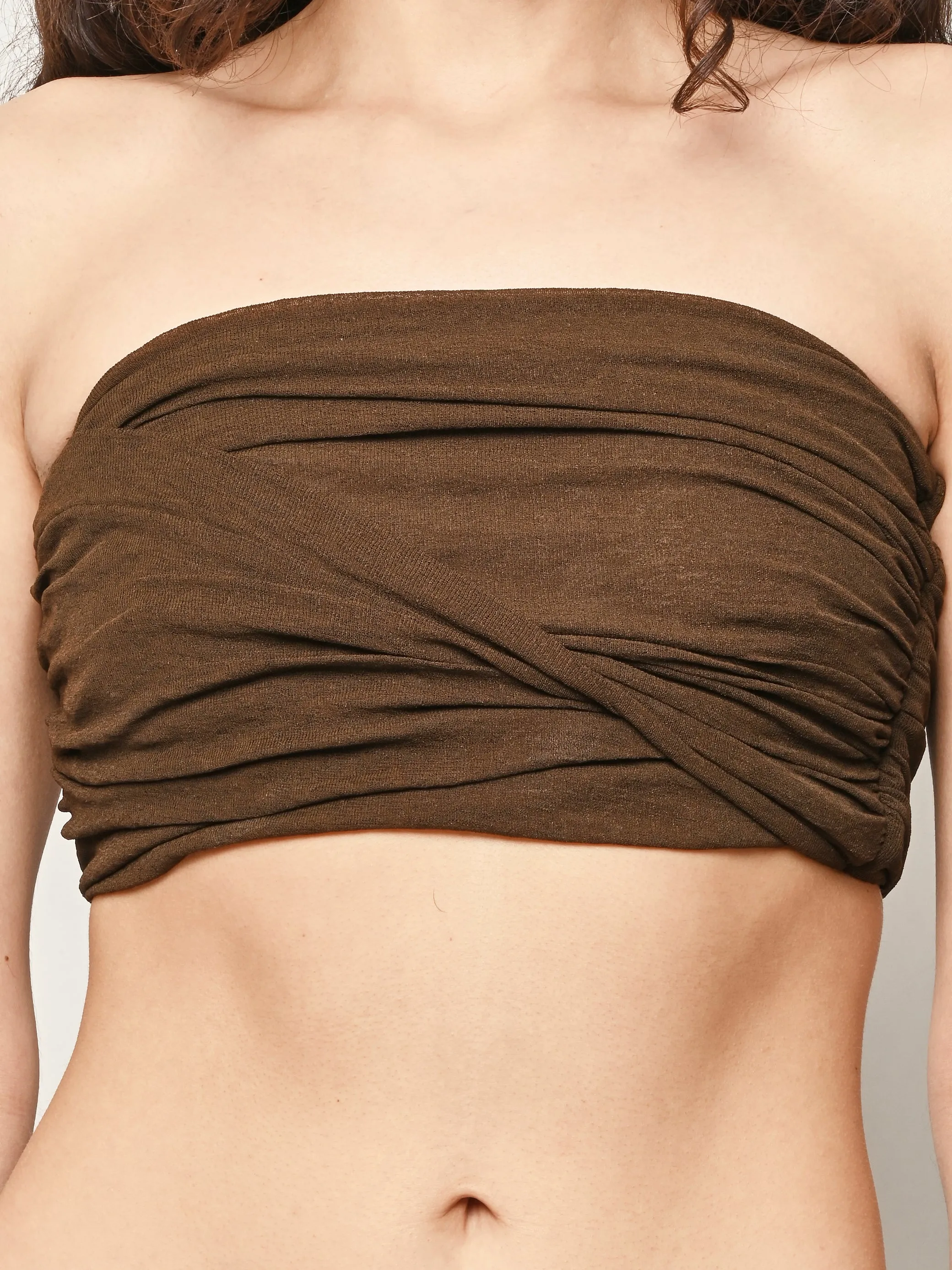Demitasse Marl Mesh Draped Bandeau Top sold by Frances May Houseline product image thumbnail 3