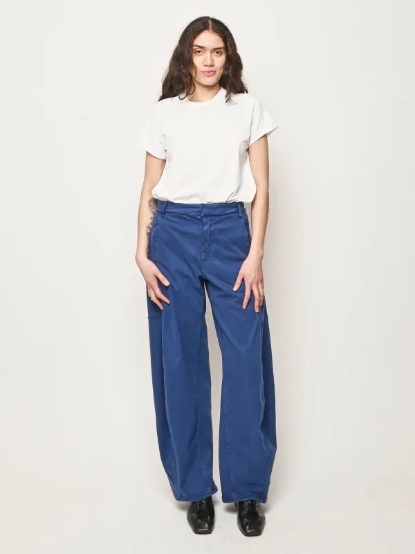 Brina Bright Navy Reactive Garment Dyed Stretch Twill Sid Pant made by Tibi