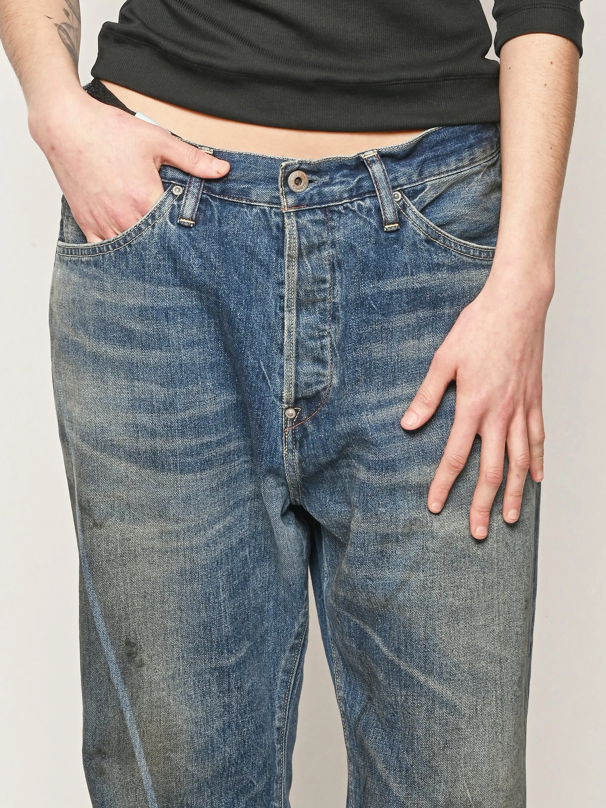 Medium Vintage Selvedge Denim Baggy Cut sold by Frances May Houseline product image thumbnail 3