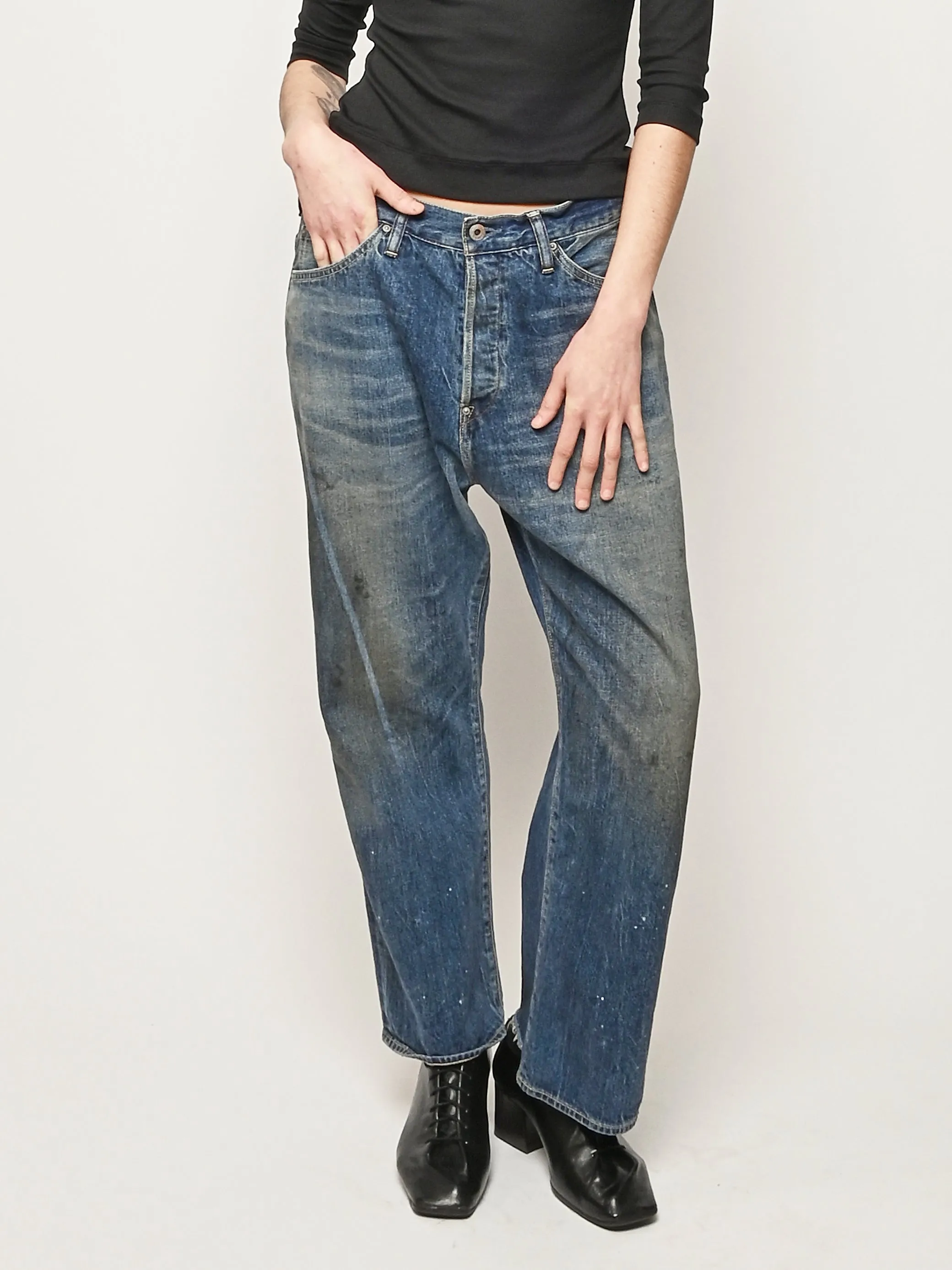 Medium Vintage Selvedge Denim Baggy Cut sold by Frances May Houseline product image thumbnail 2