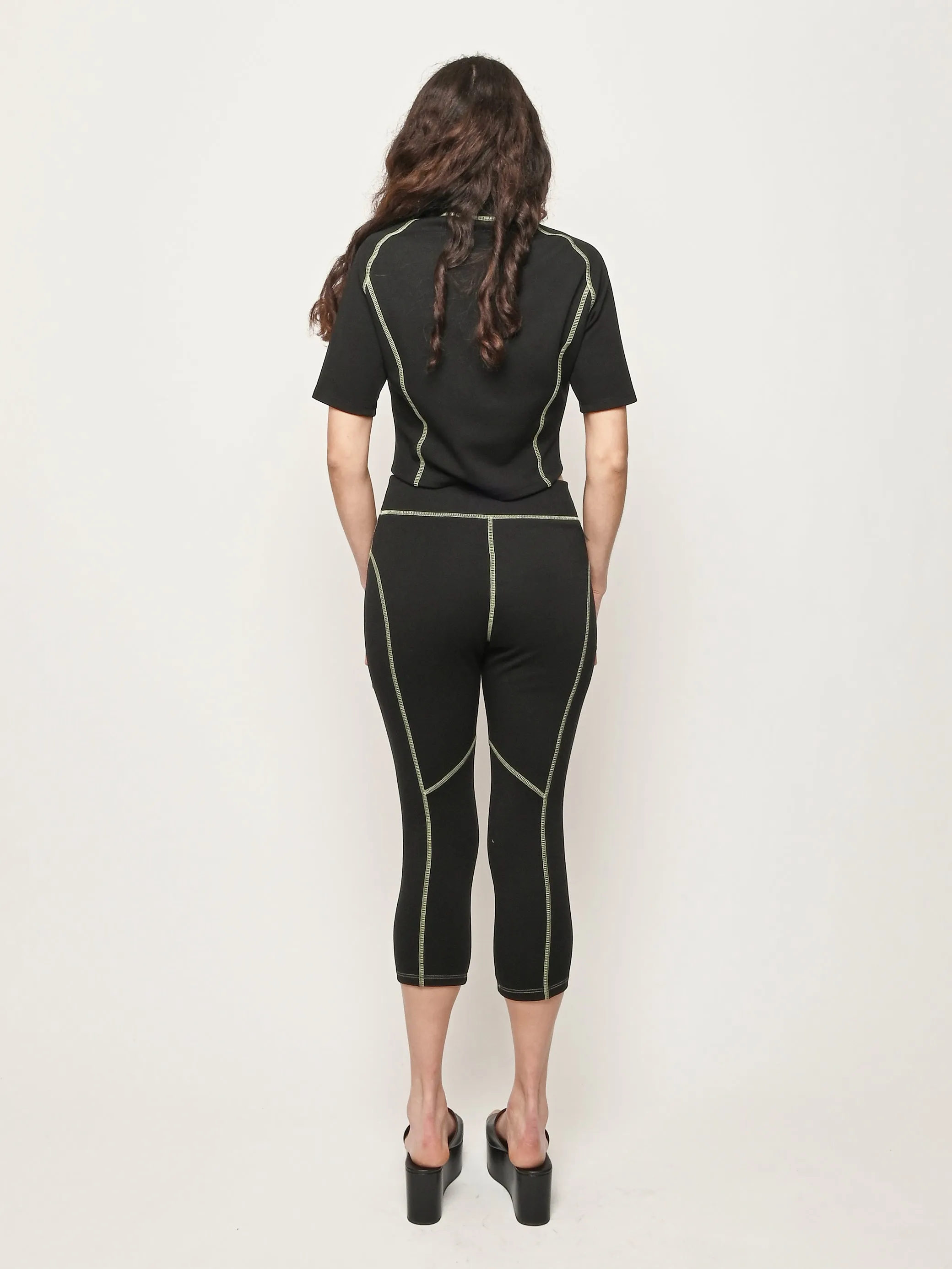 Black/Pistachio Scuba Capri Pants sold by Frances May Houseline product image thumbnail 5
