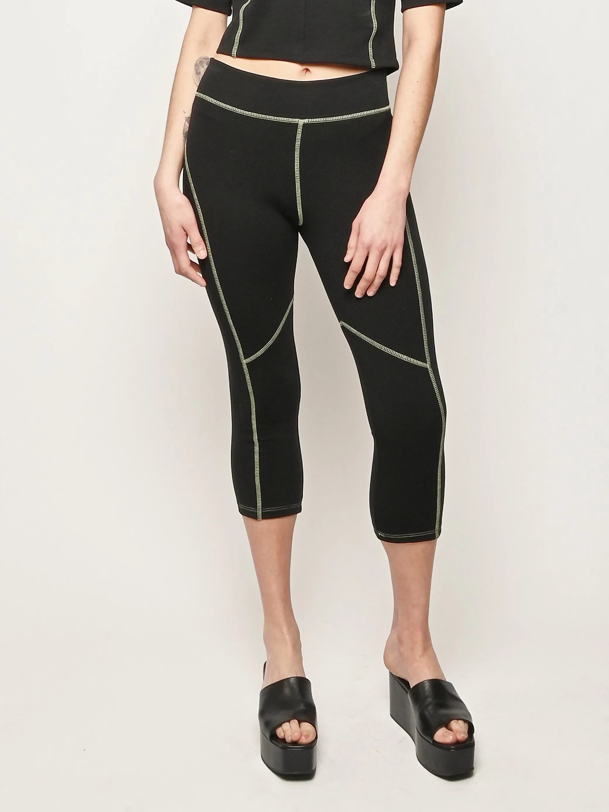 Black/Pistachio Scuba Capri Pants sold by Frances May Houseline product image thumbnail 2