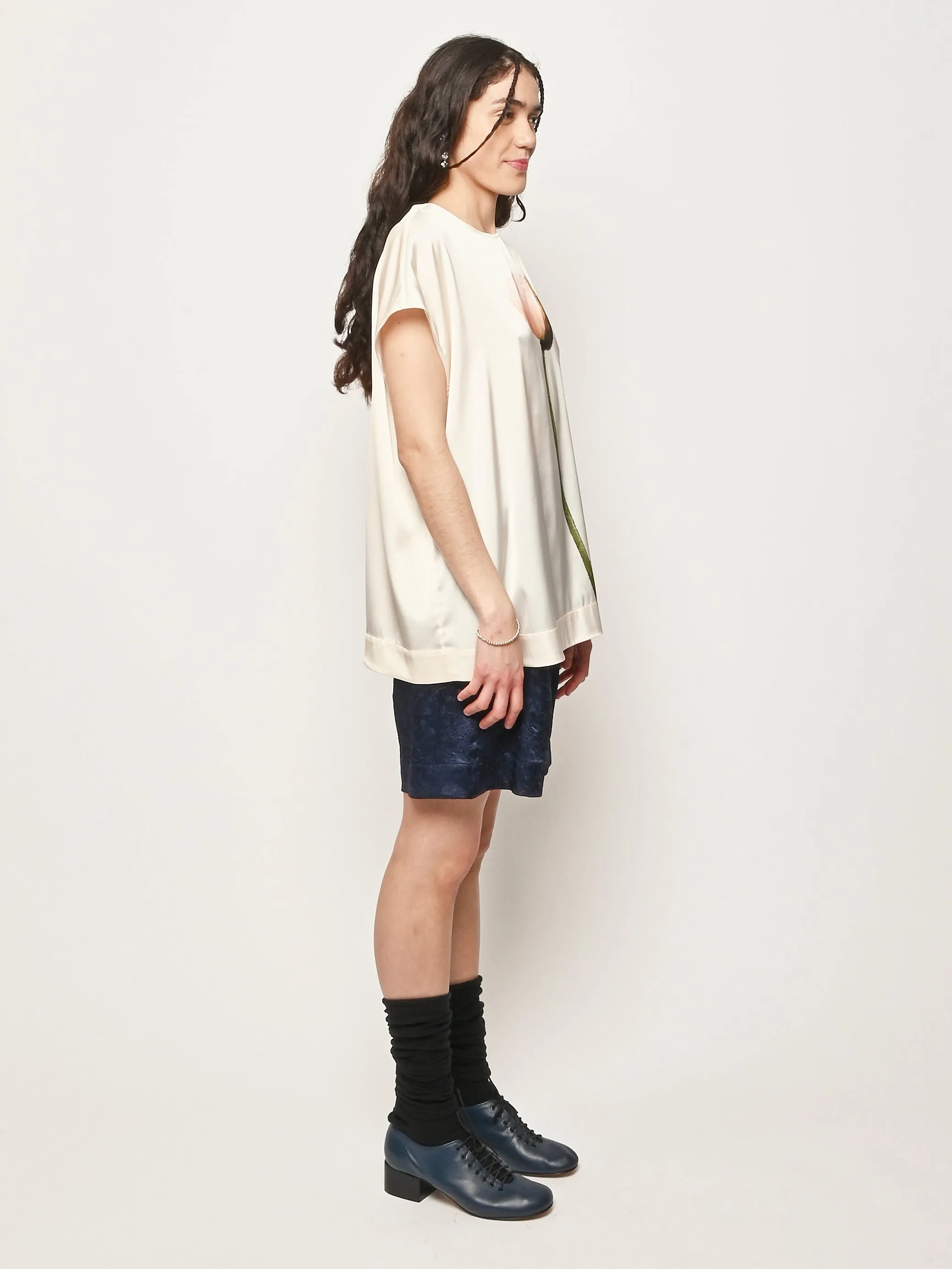 Cream Poppy Motif Smock Top sold by Frances May Houseline product image thumbnail 5