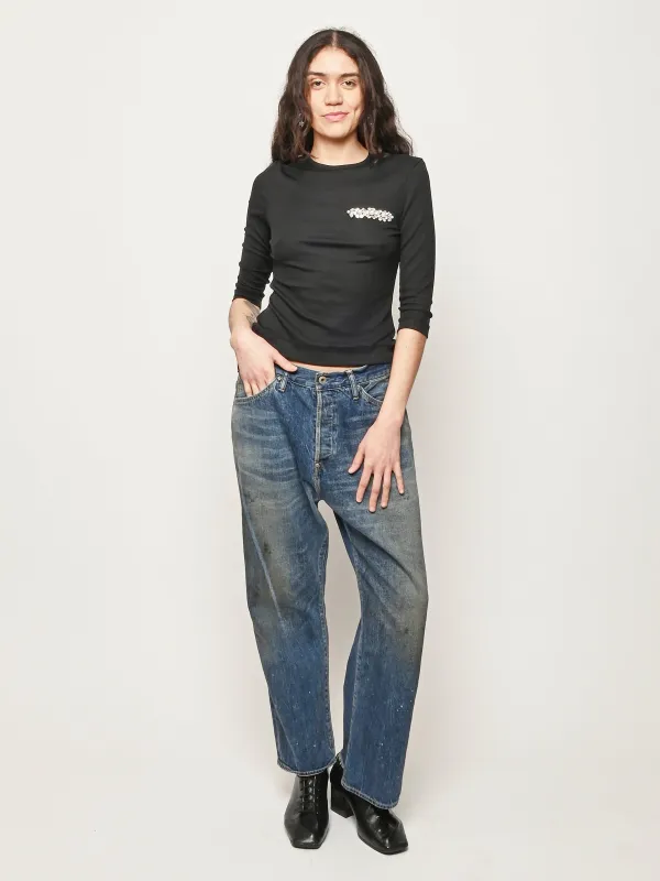 Black/Pearl/Clear Underpinning Top w/ Turbo Emb made by Simone Rocha