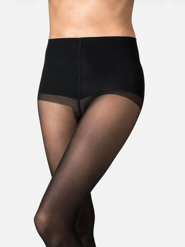 Black Malva Ladder Resistant Leggings made by SWEDISH STOCKINGS