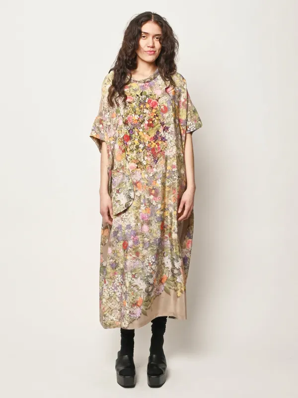 Print D Silk Dress made by ANNTIAN