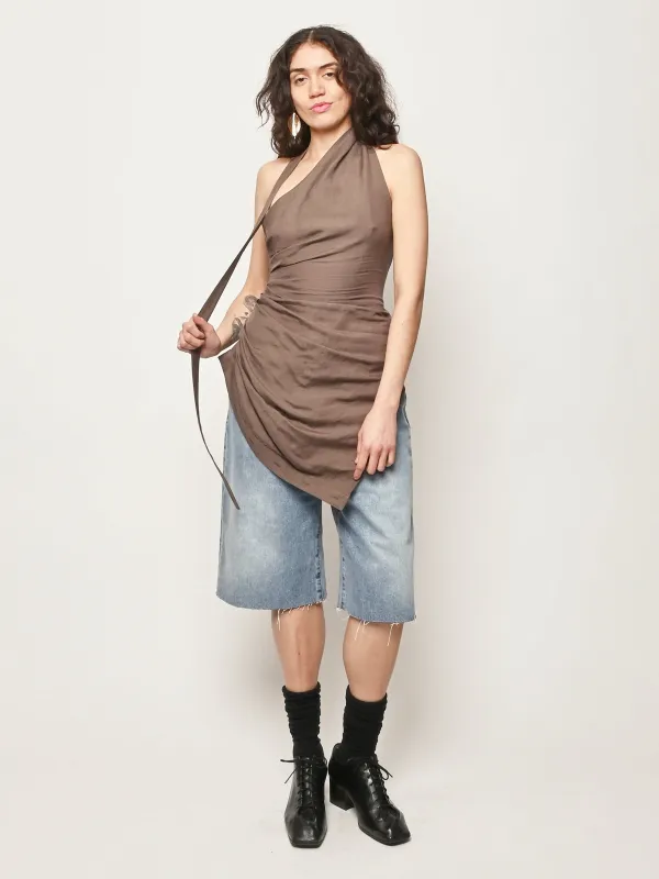 Umber Hike Pleat Top made by Frances May Houseline