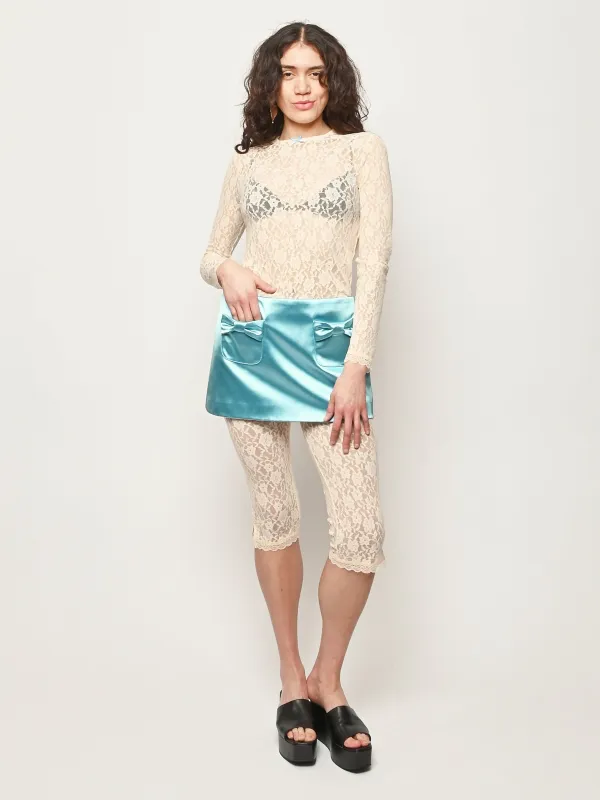 Blue Plush Skirt made by Sandy Liang