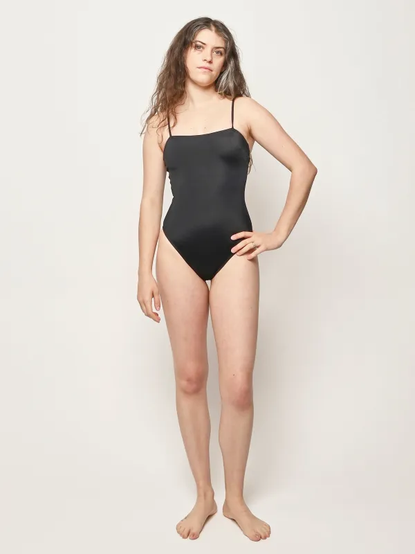 Black Straight One Piece made by Nu Swim