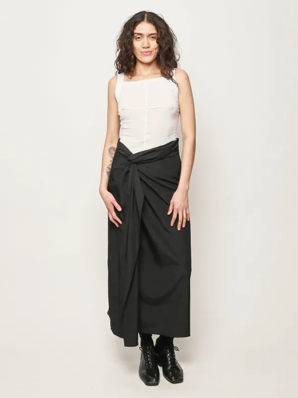 Black Sarong Textured Skirt made by Rohe