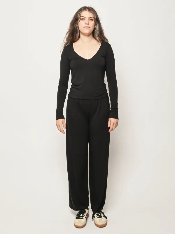 Black Recline V Long Sleeve made by Kye Intimates