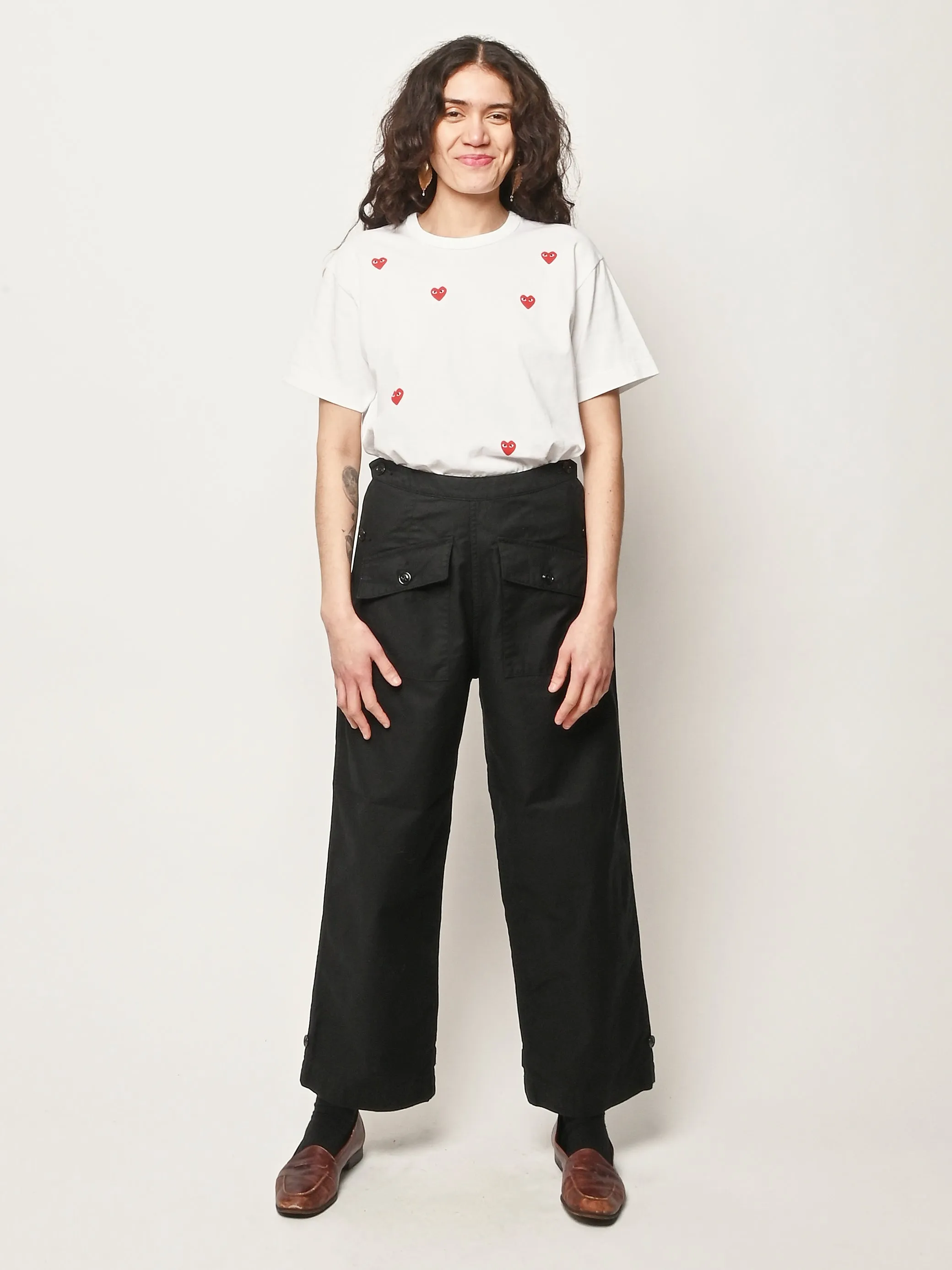 White w/ Red Hearts T-Shirt sold by Frances May Houseline