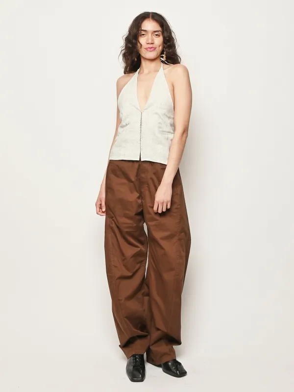 Fine Stripe Close Halter Top made by Frances May Houseline