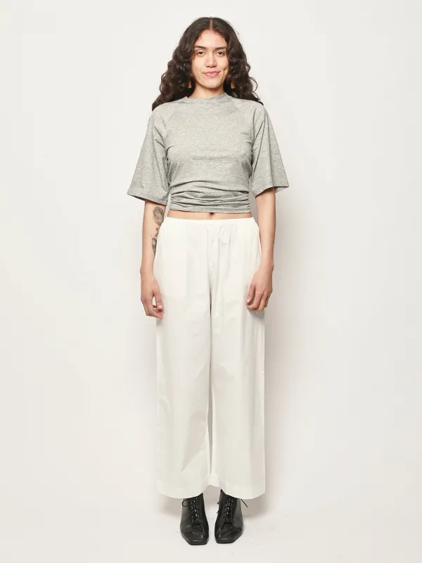 Heather Grey T-Shirting S/S Top W/Shirred Back made by Tibi