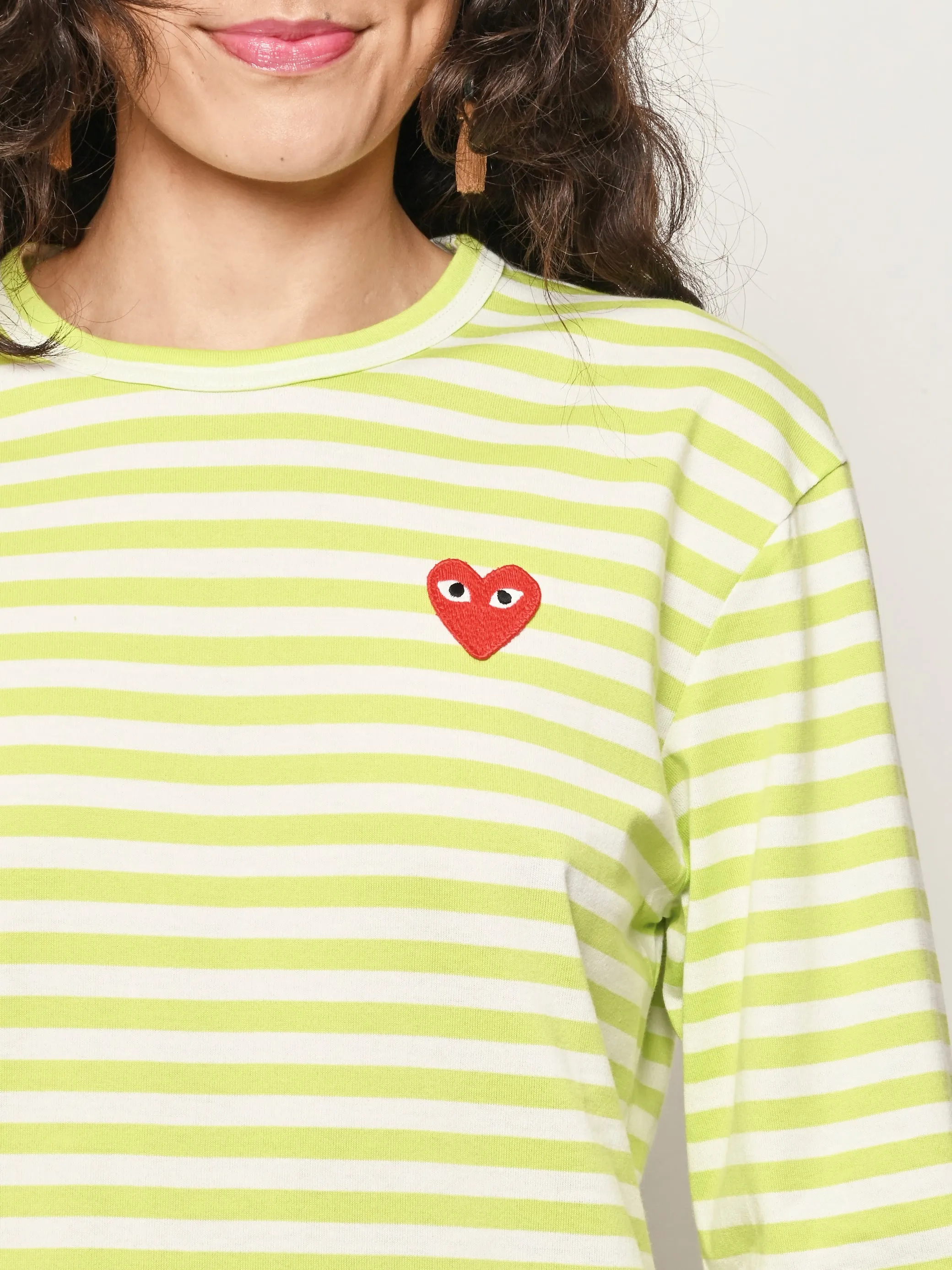 Green W/Red Emblem L/S T-Shirt sold by Frances May Houseline product image thumbnail 3