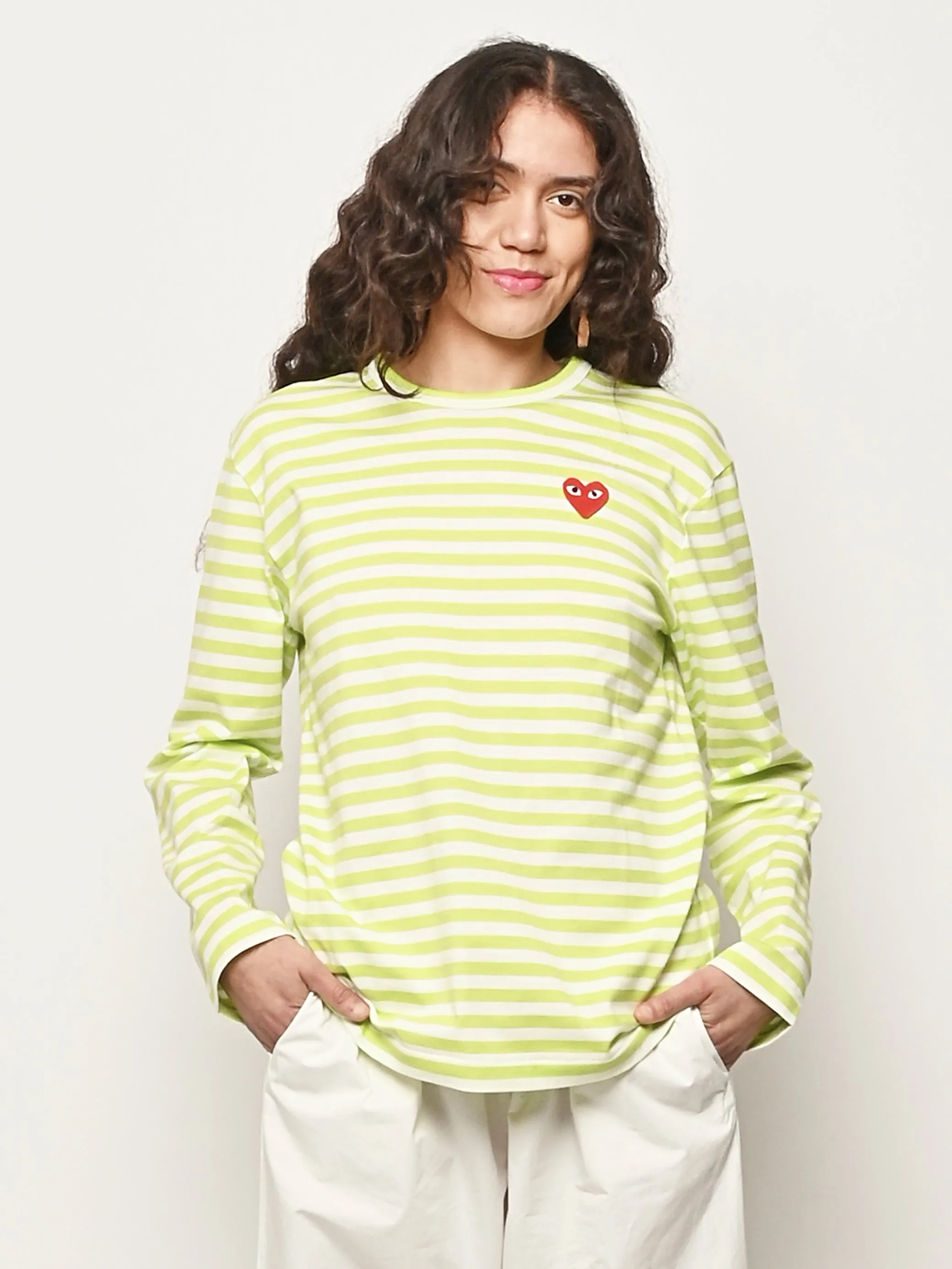 Green W/Red Emblem L/S T-Shirt sold by Frances May Houseline product image thumbnail 2
