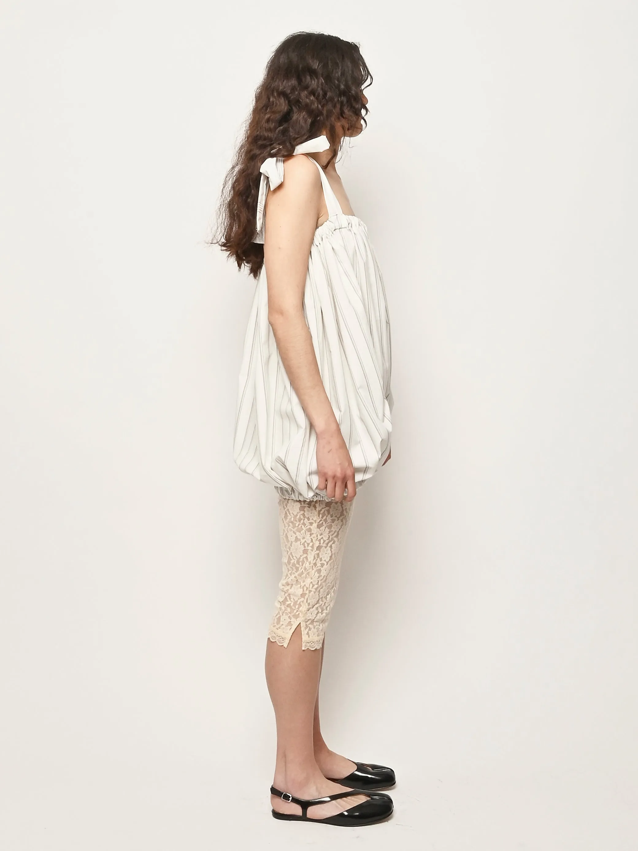 White/Grey Stripe Romper sold by Frances May Houseline product image thumbnail 5