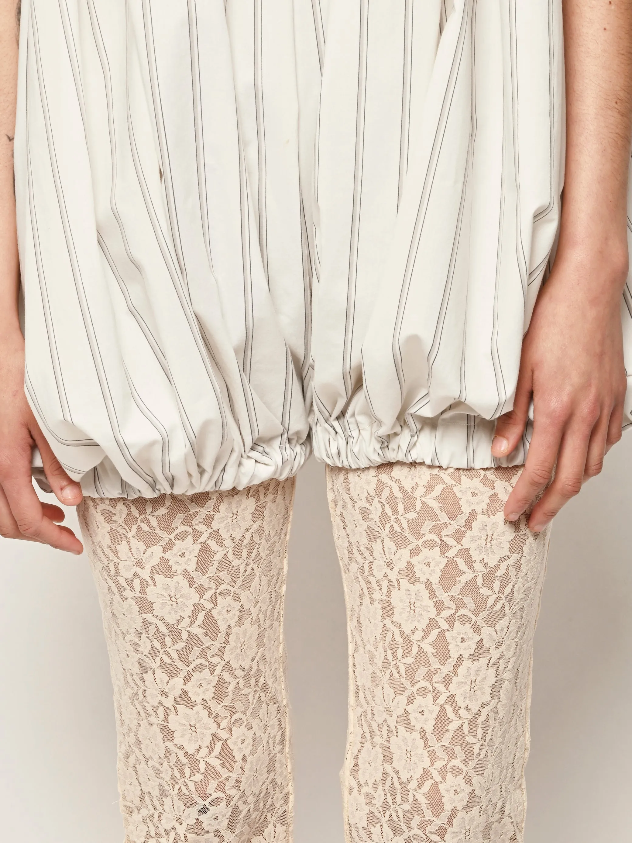 White/Grey Stripe Romper sold by Frances May Houseline product image thumbnail 4