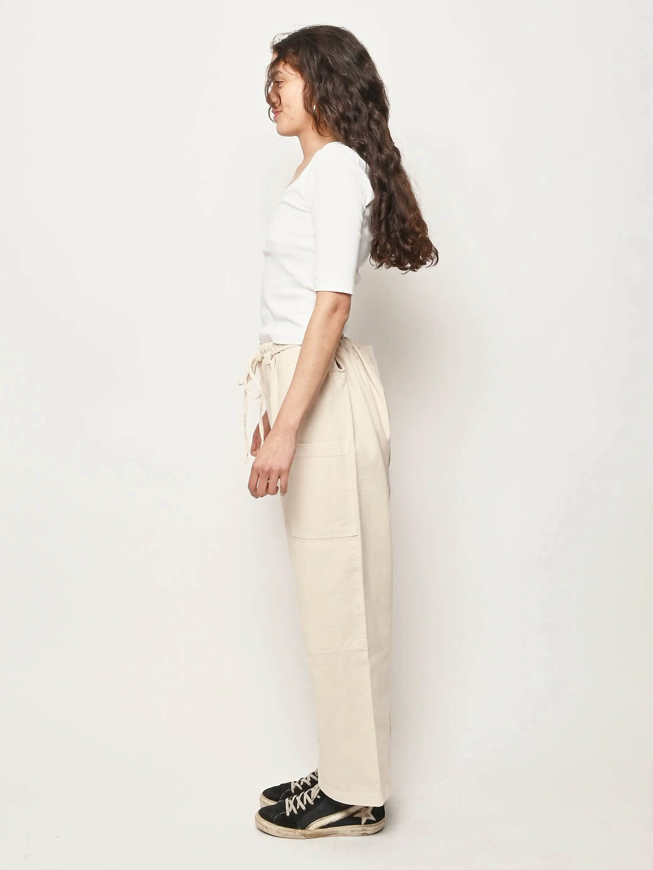 White Celine Half-Sleeve Top sold by Frances May Houseline product image thumbnail 4