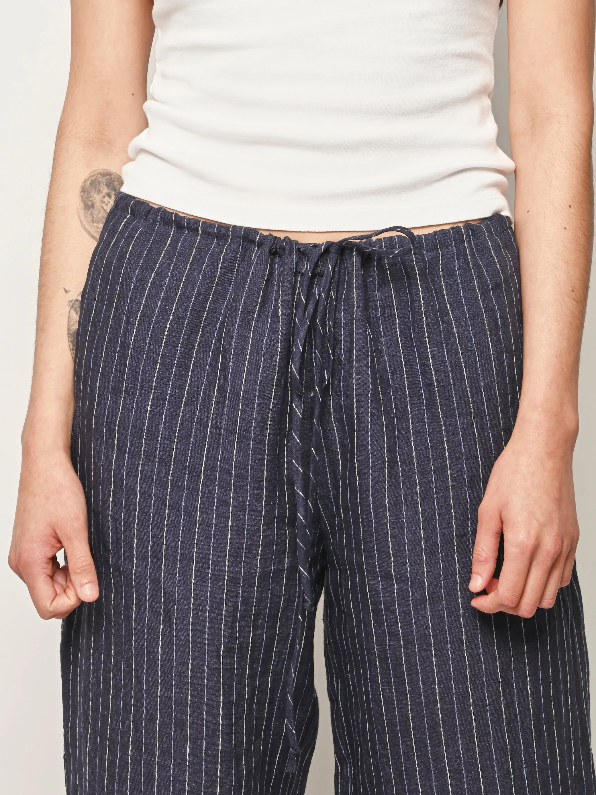 Navy Pinstripe Mina Pants sold by Frances May Houseline product image thumbnail 4