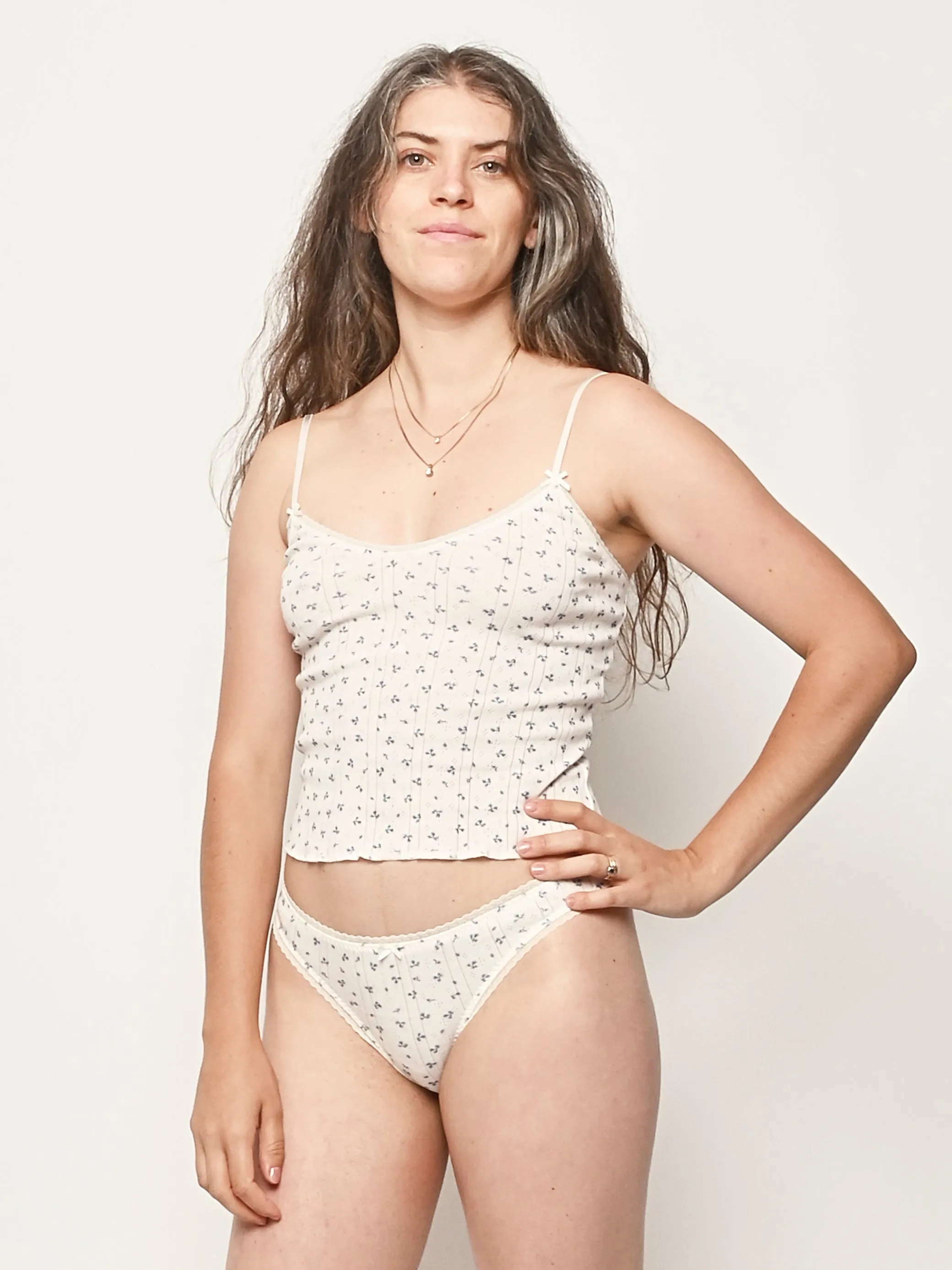 Blue Fields Pointelle The Long Cami sold by Frances May Houseline product image thumbnail 2