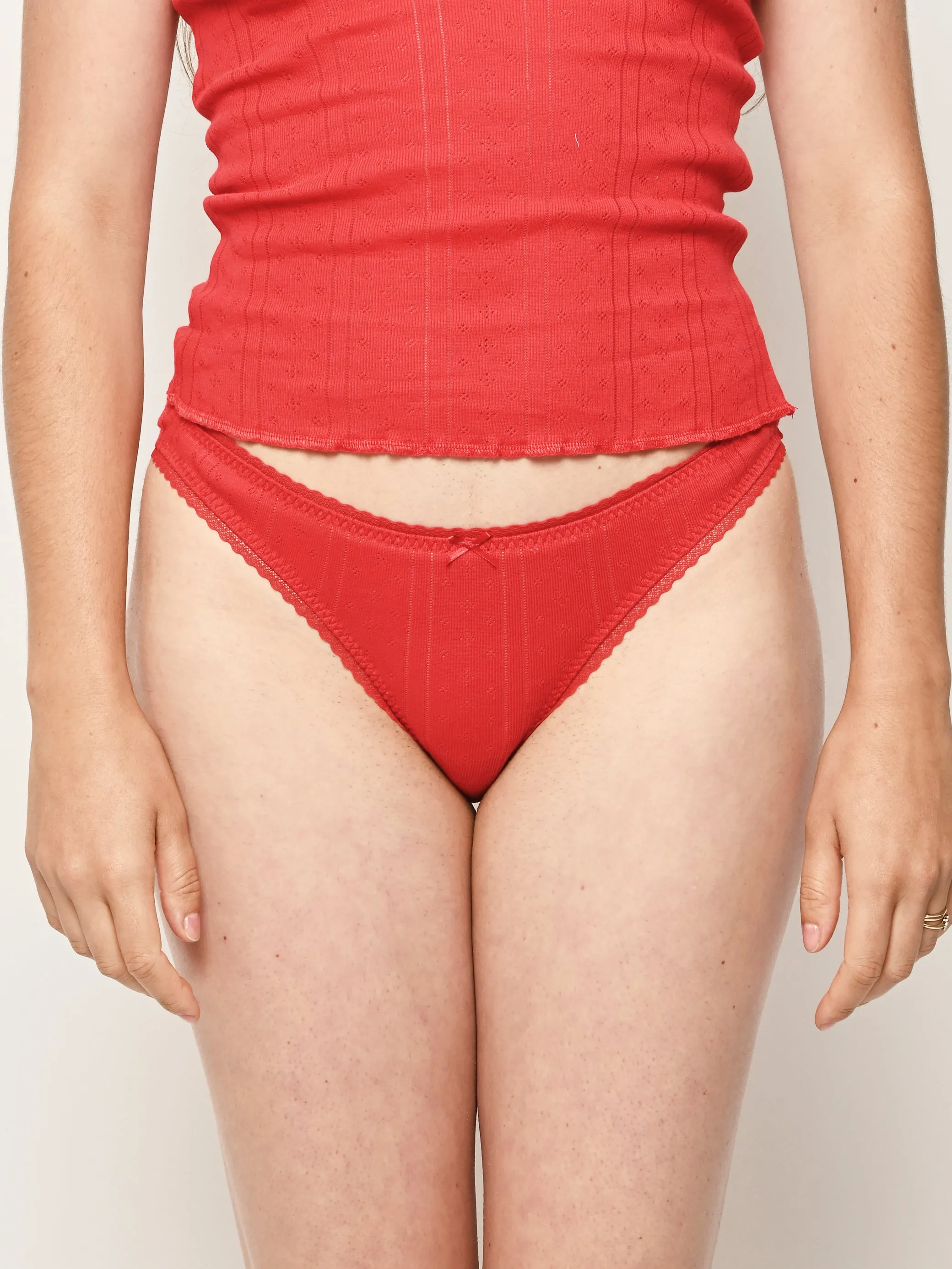 Cherry Red Pointelle The High Rise sold by Frances May Houseline product image thumbnail 3