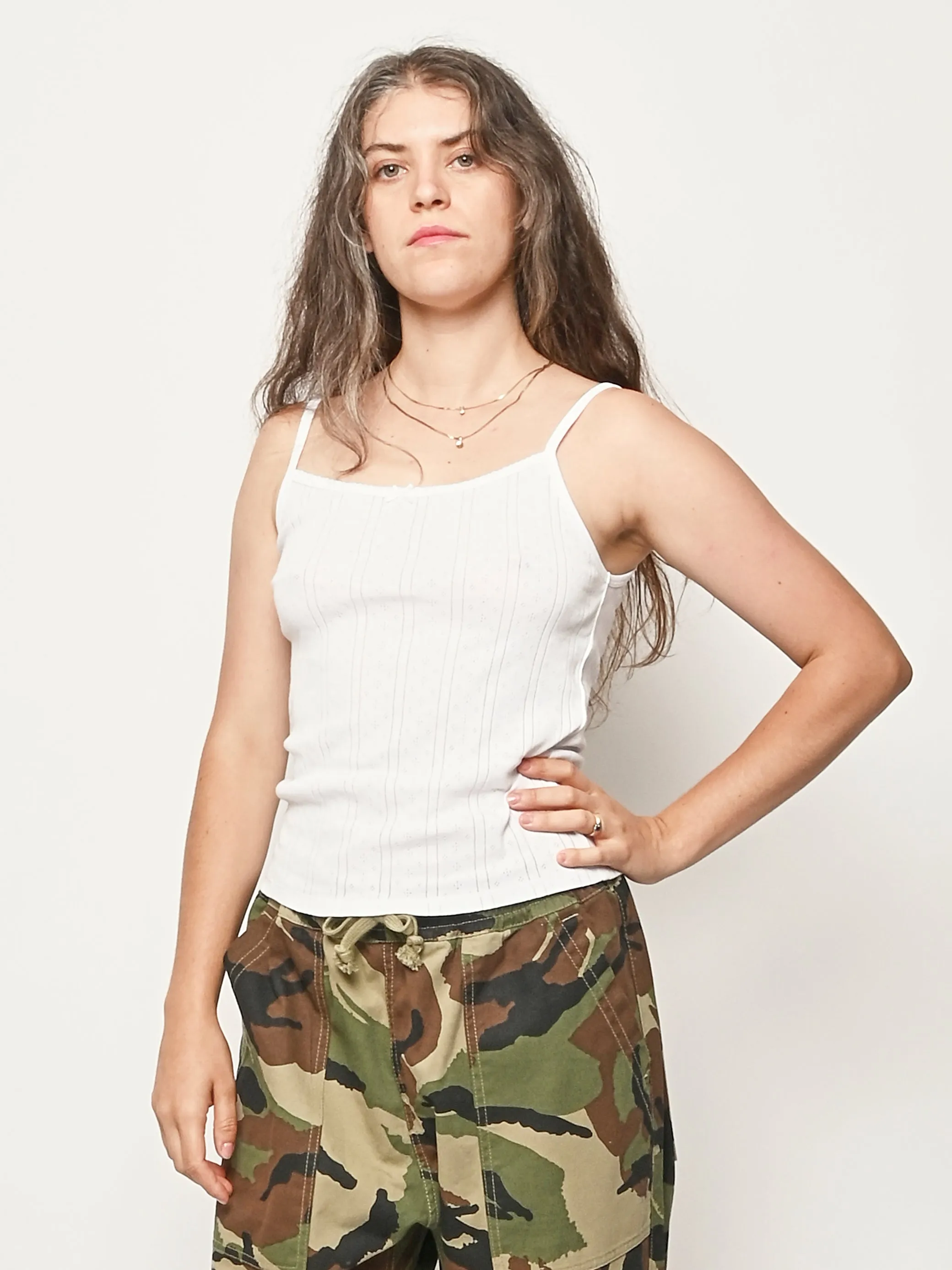 White Pointelle The Picot Tank sold by Frances May Houseline product image thumbnail 2