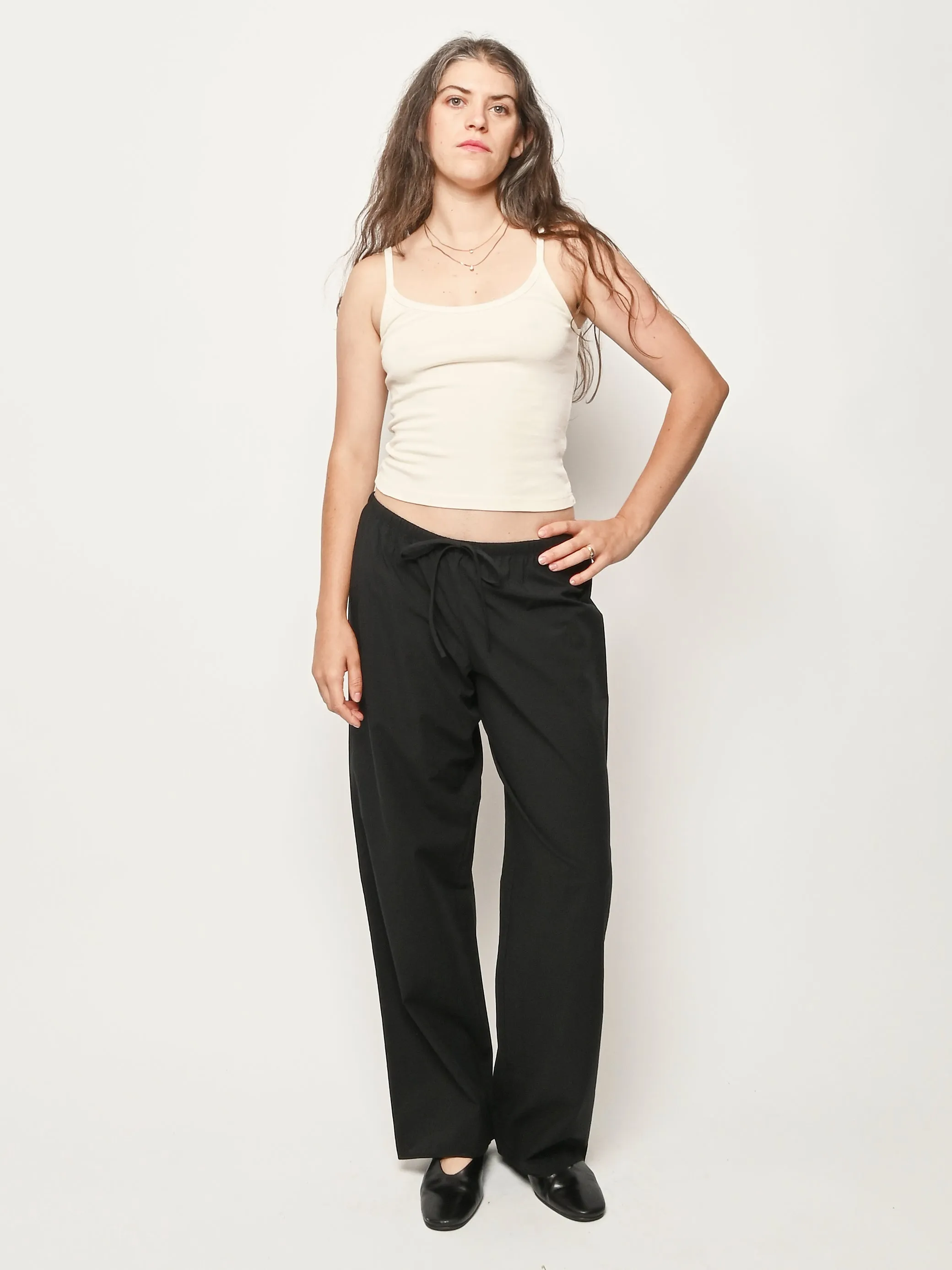 Black Cotton Voile The Pant sold by Frances May Houseline