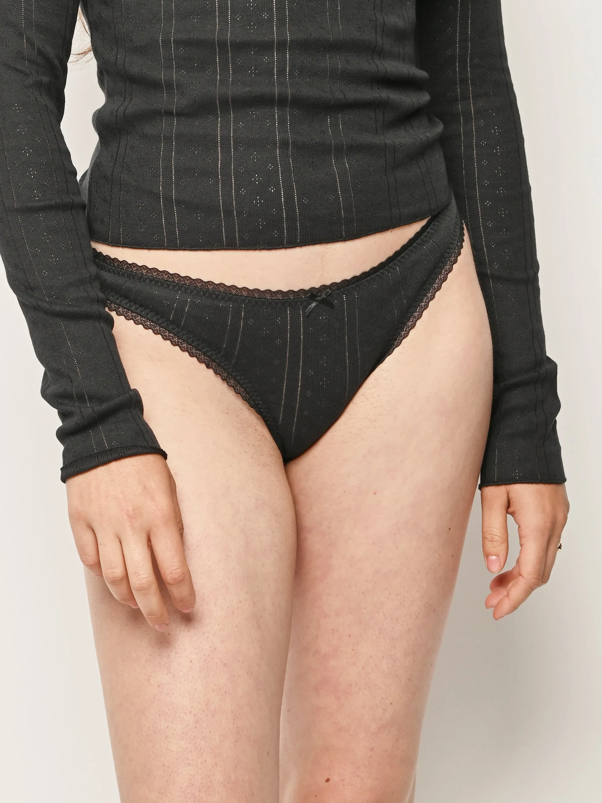 Black Pointelle The High Rise sold by Frances May Houseline product image thumbnail 3