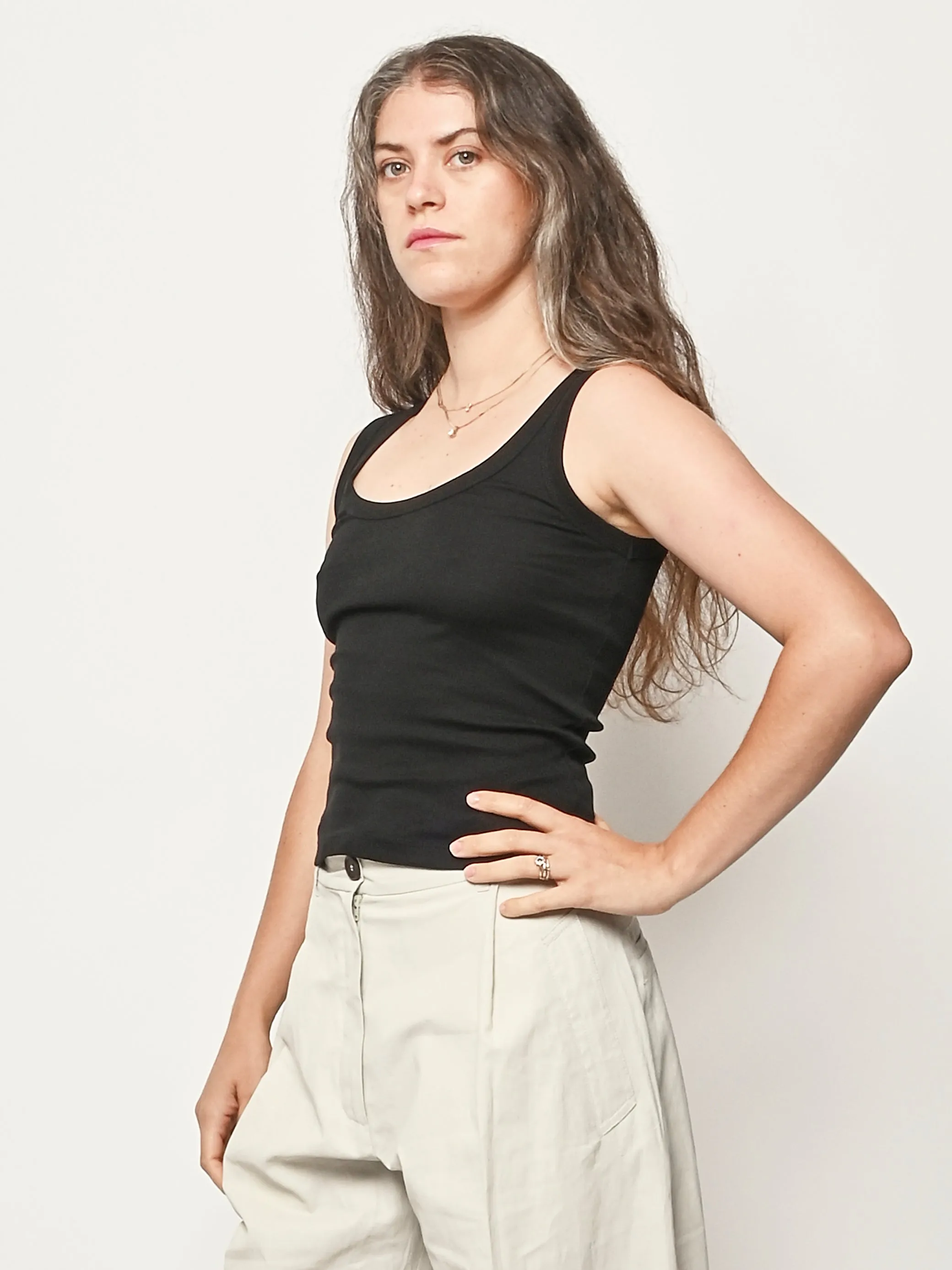 Black Hillie Tank sold by Frances May Houseline product image thumbnail 2