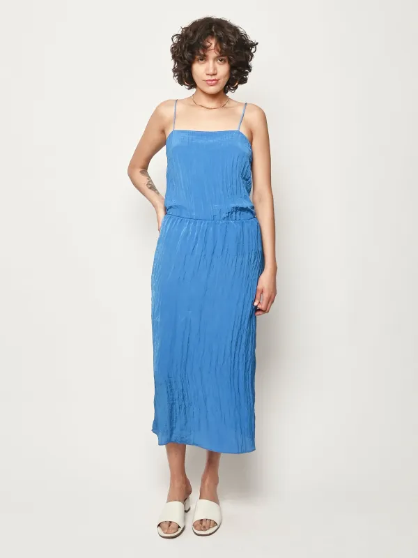 Bright Blue The Crinkle Slip Skirt made by Tibi