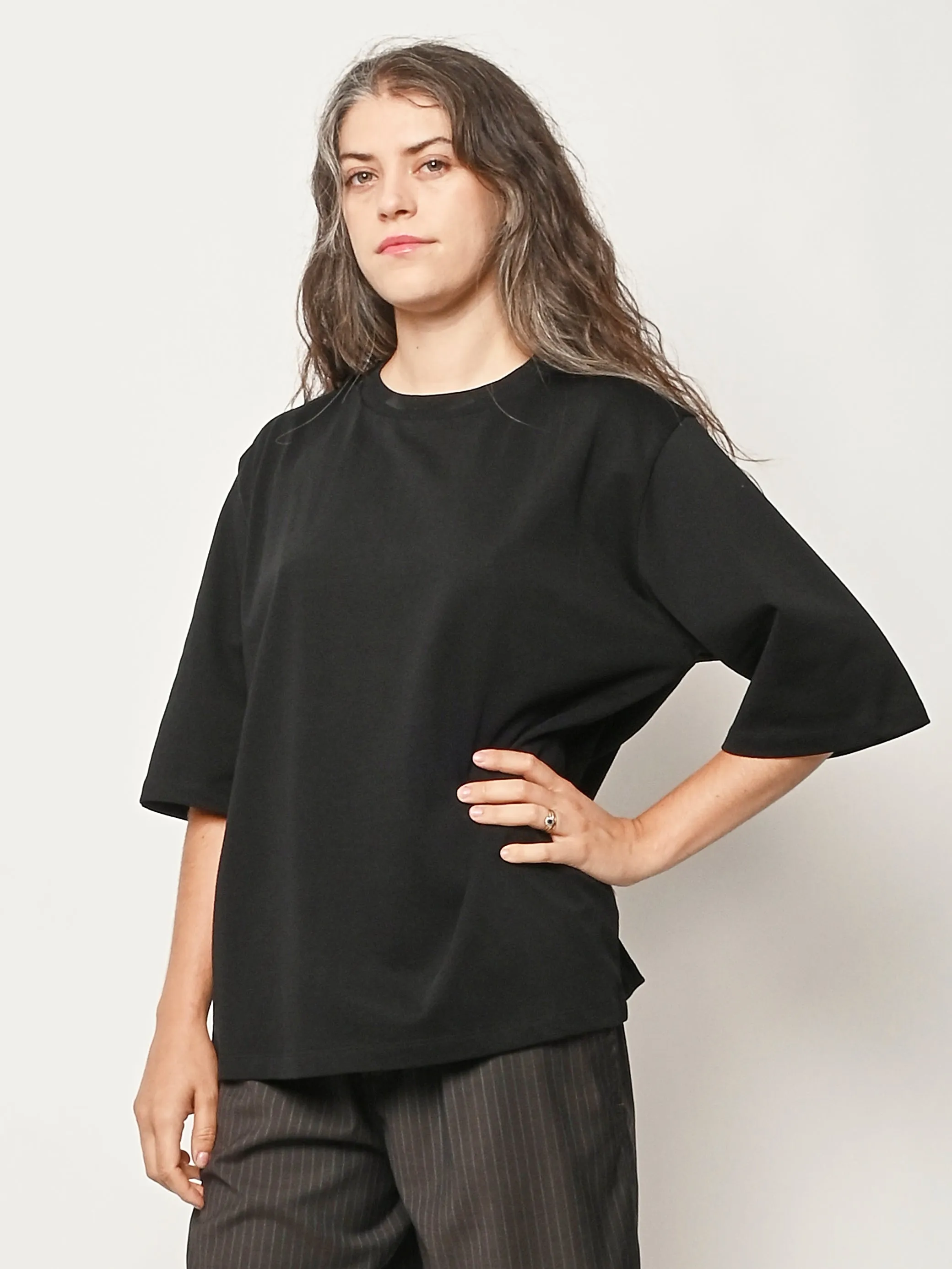 Black Oversized Cotton T-Shirt sold by Frances May Houseline product image thumbnail 2