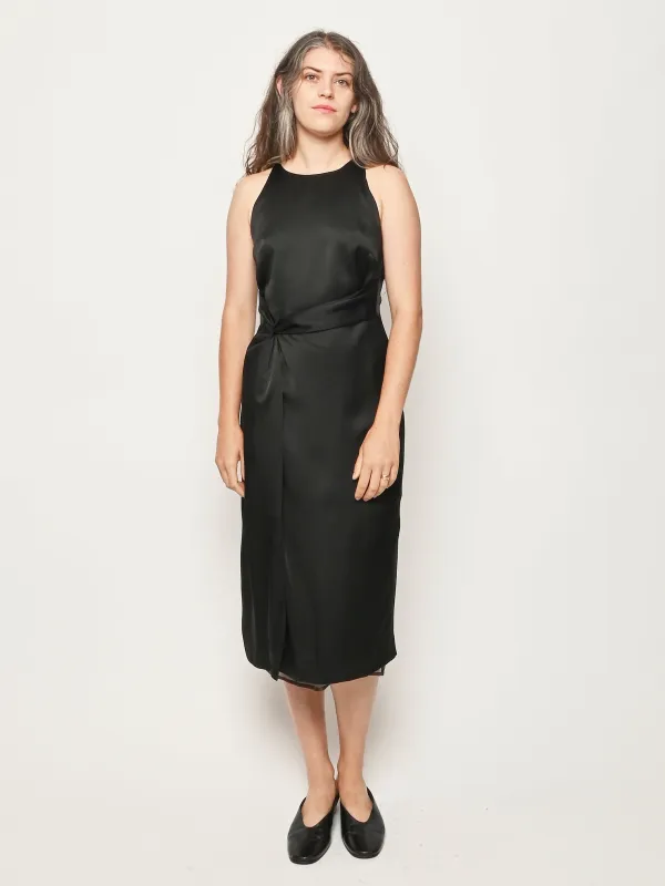 Black Sarong Halter Dress made by Rohe