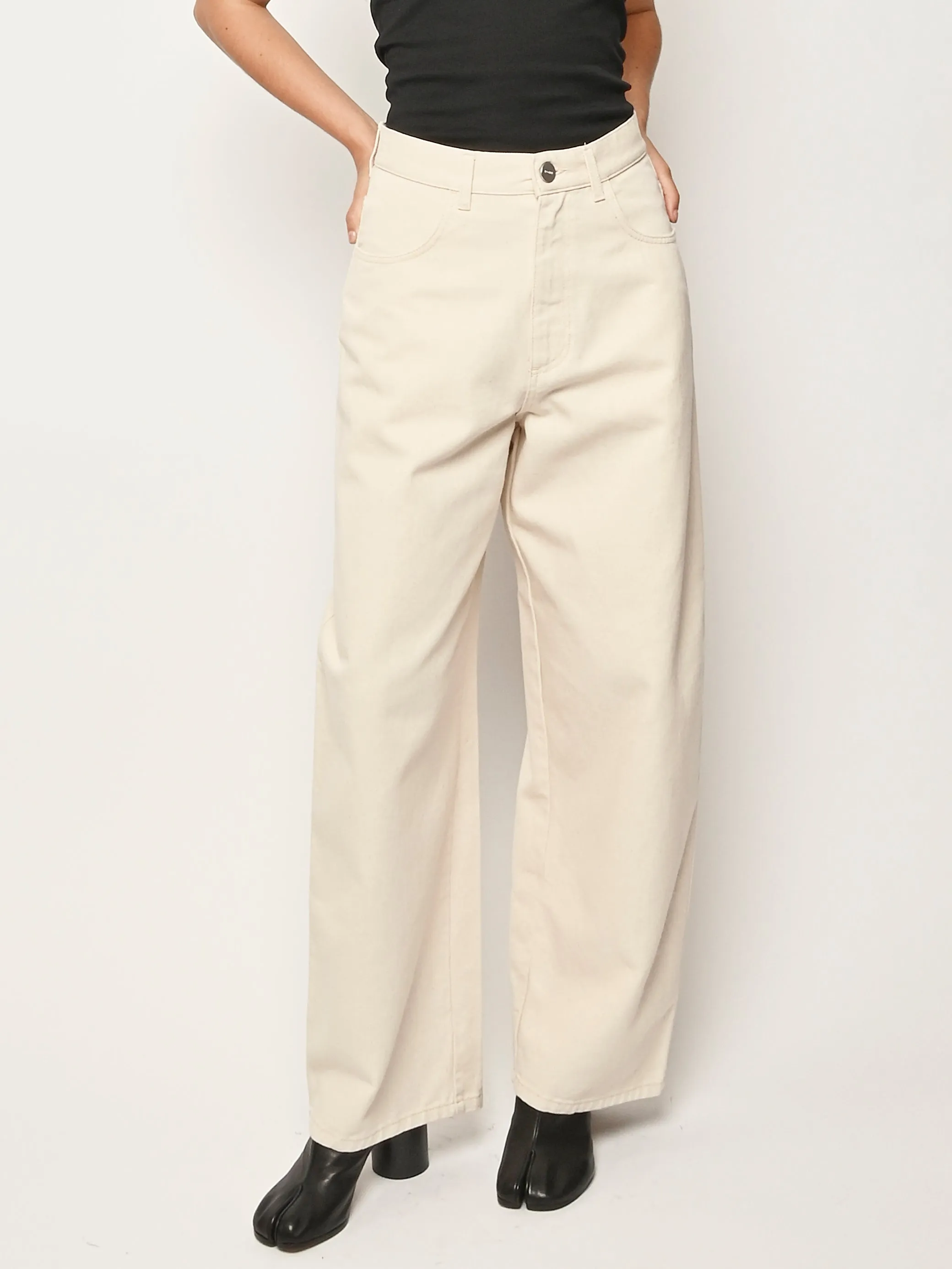 Ecru Berber Barrel Leg Denim sold by Frances May Houseline product image thumbnail 2