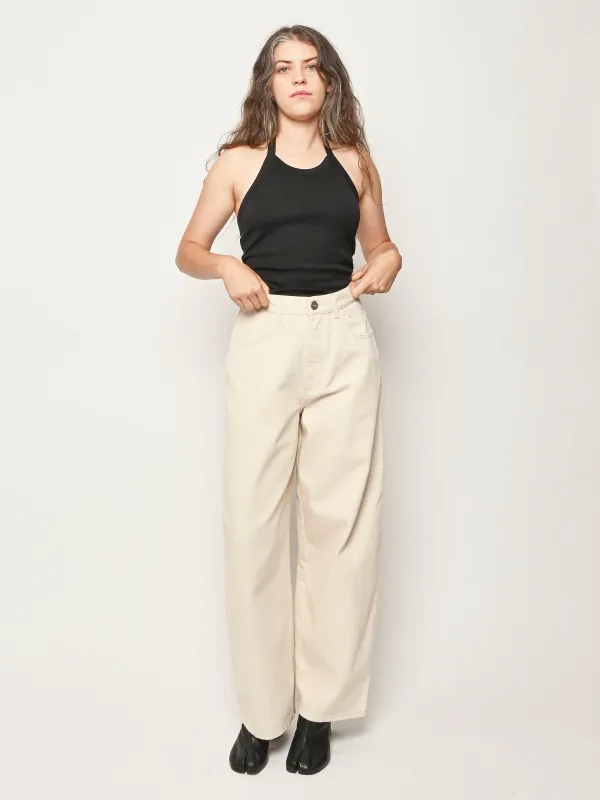 Ecru Berber Barrel Leg Denim made by Rohe