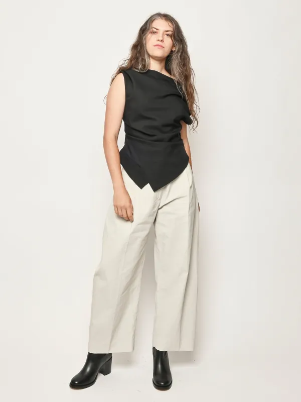 Black Off Shoulder Lapel Top made by Rohe