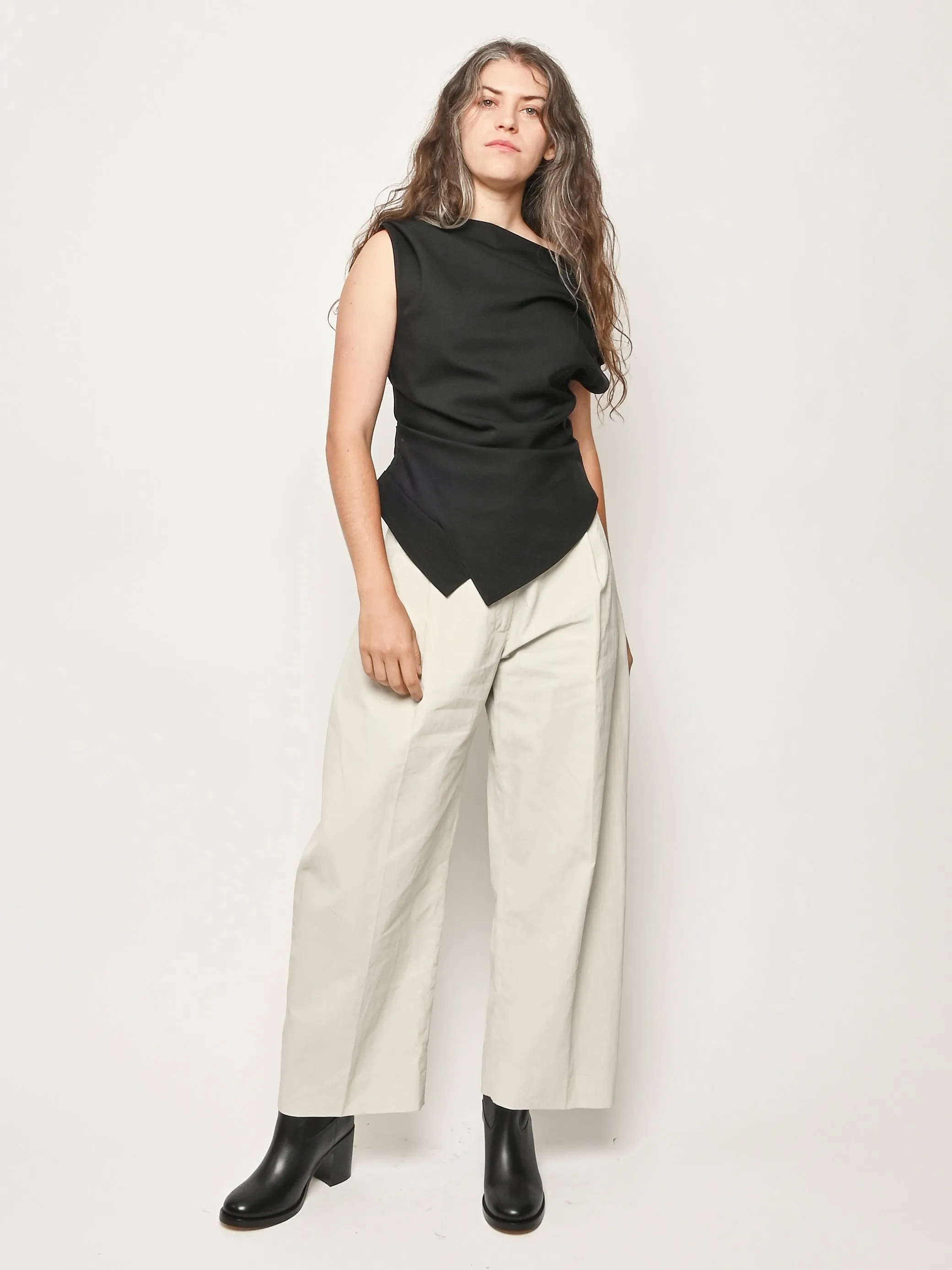 Black Off Shoulder Lapel Top sold by Frances May Houseline