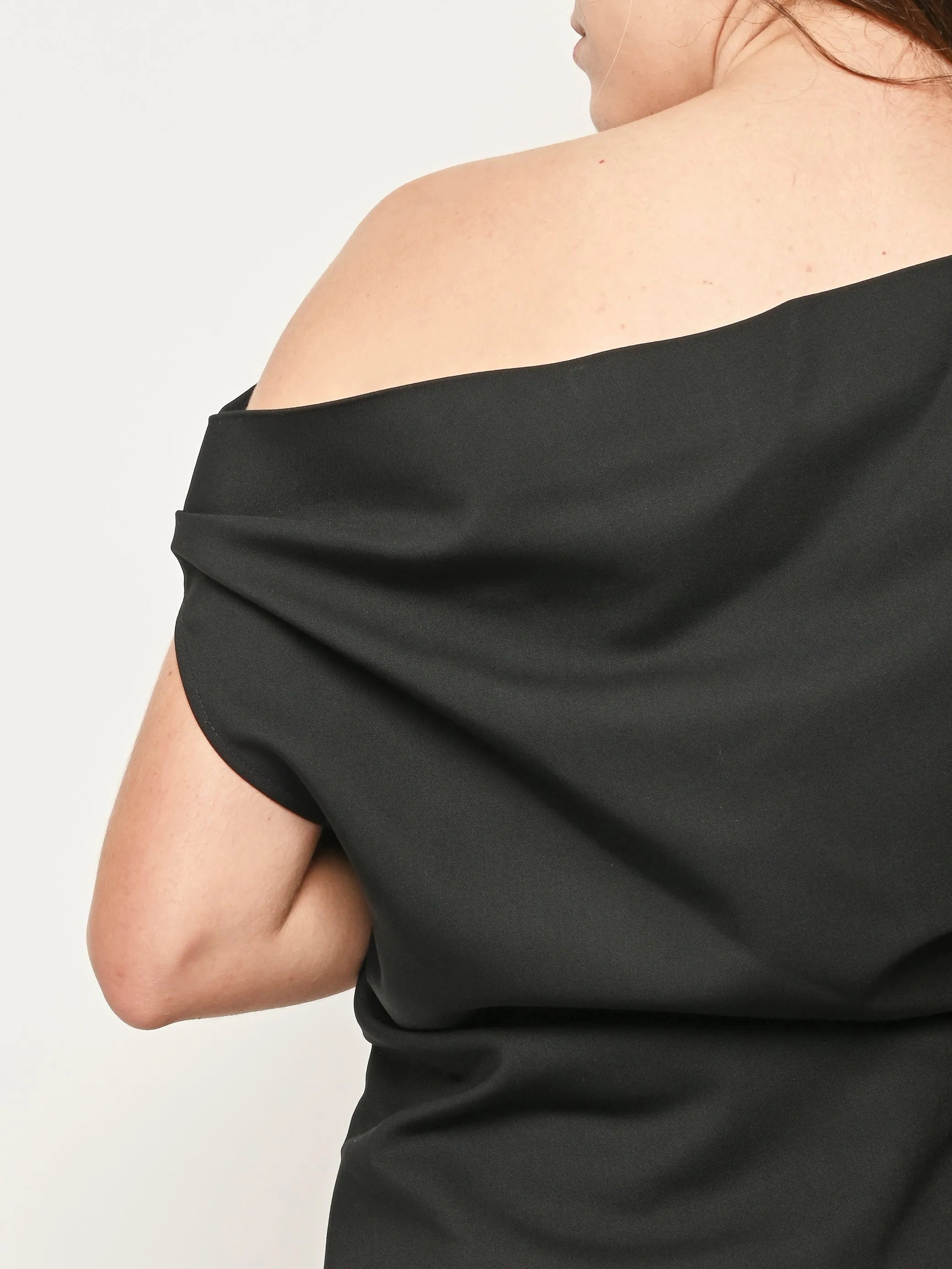 Black Off Shoulder Lapel Top sold by Frances May Houseline product image thumbnail 3