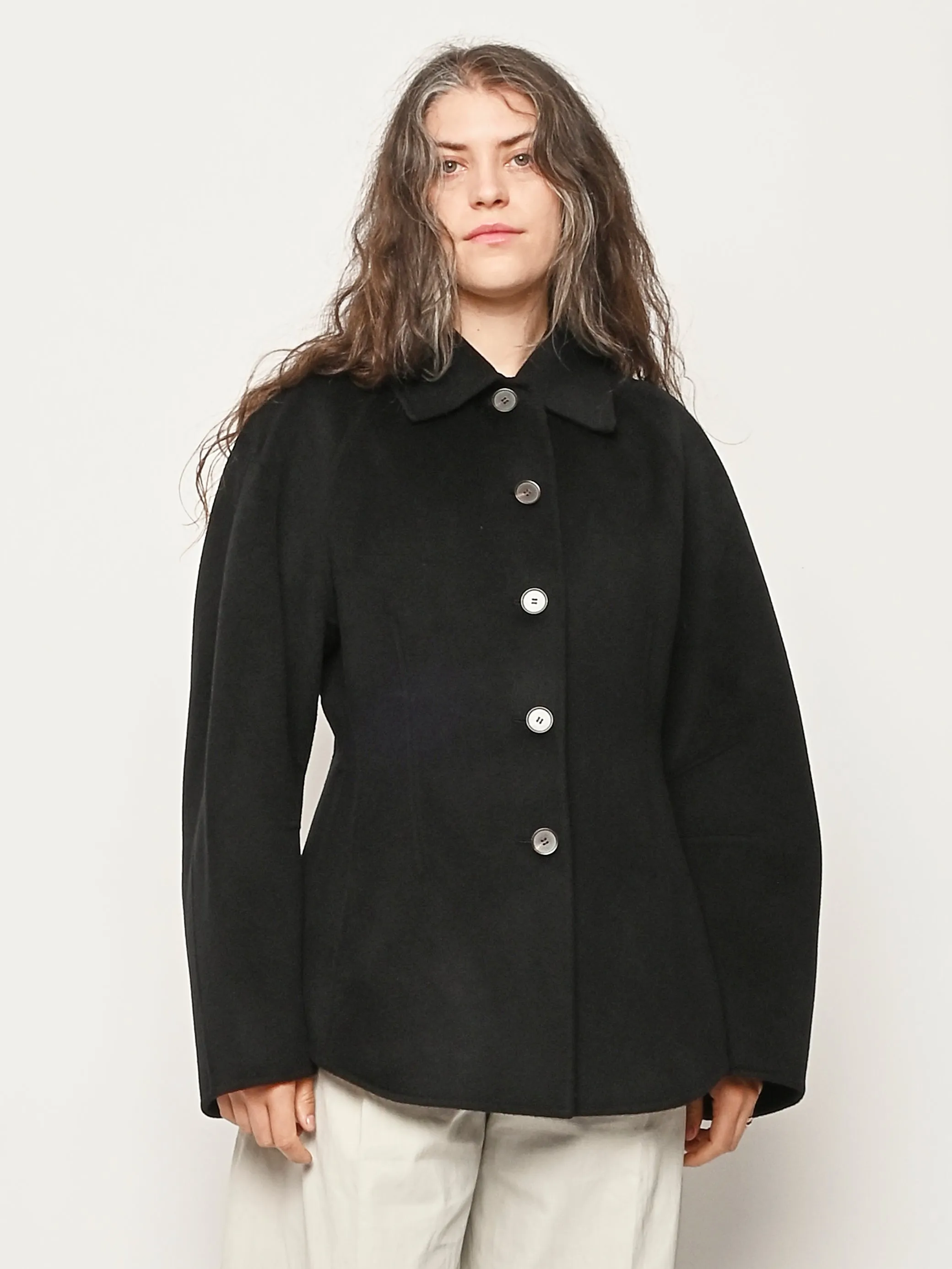 Black Double-Faced Sculptural Jacket sold by Frances May Houseline product image thumbnail 2